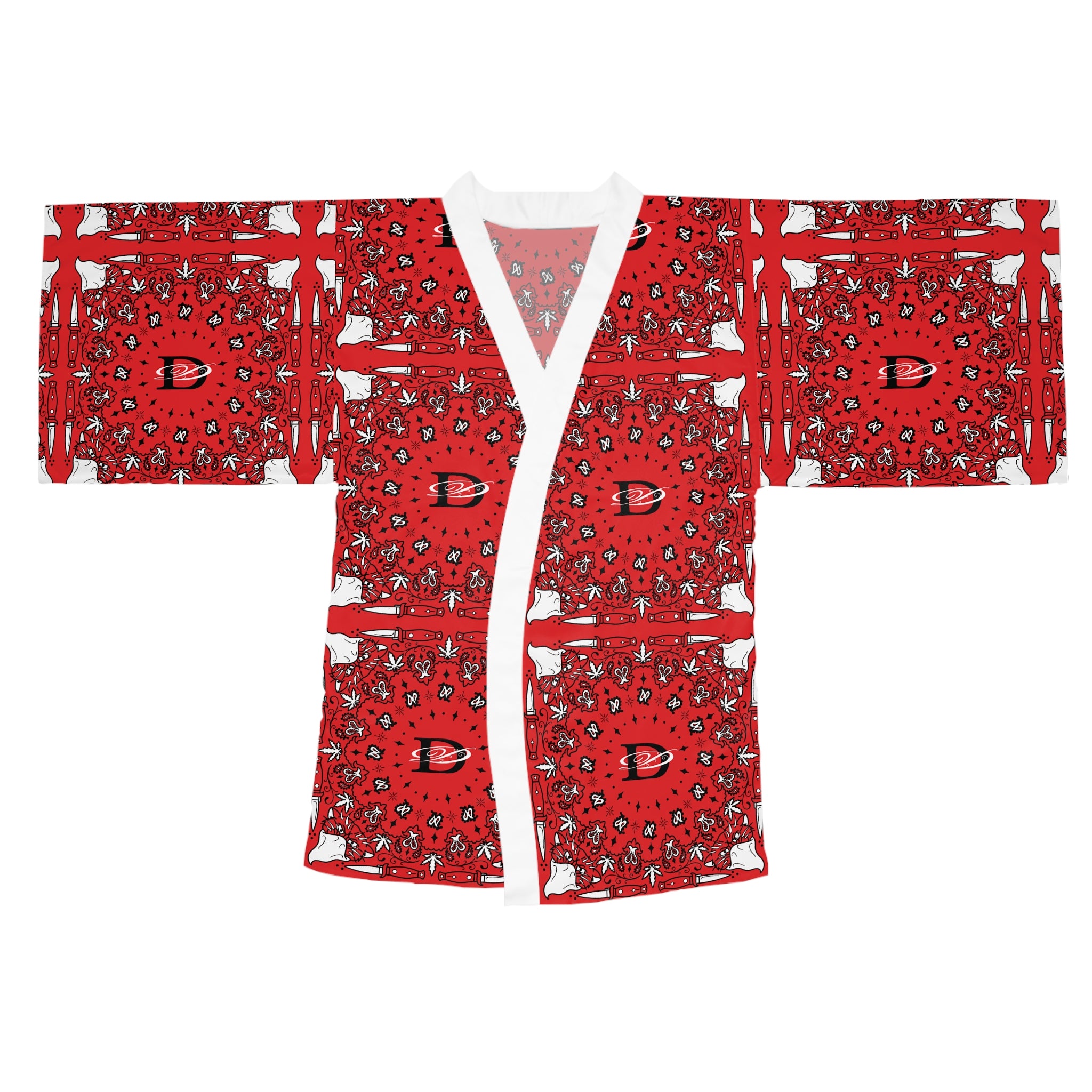 DD Custom Bandana Pattern Long Sleeve Kimono Robe AOP