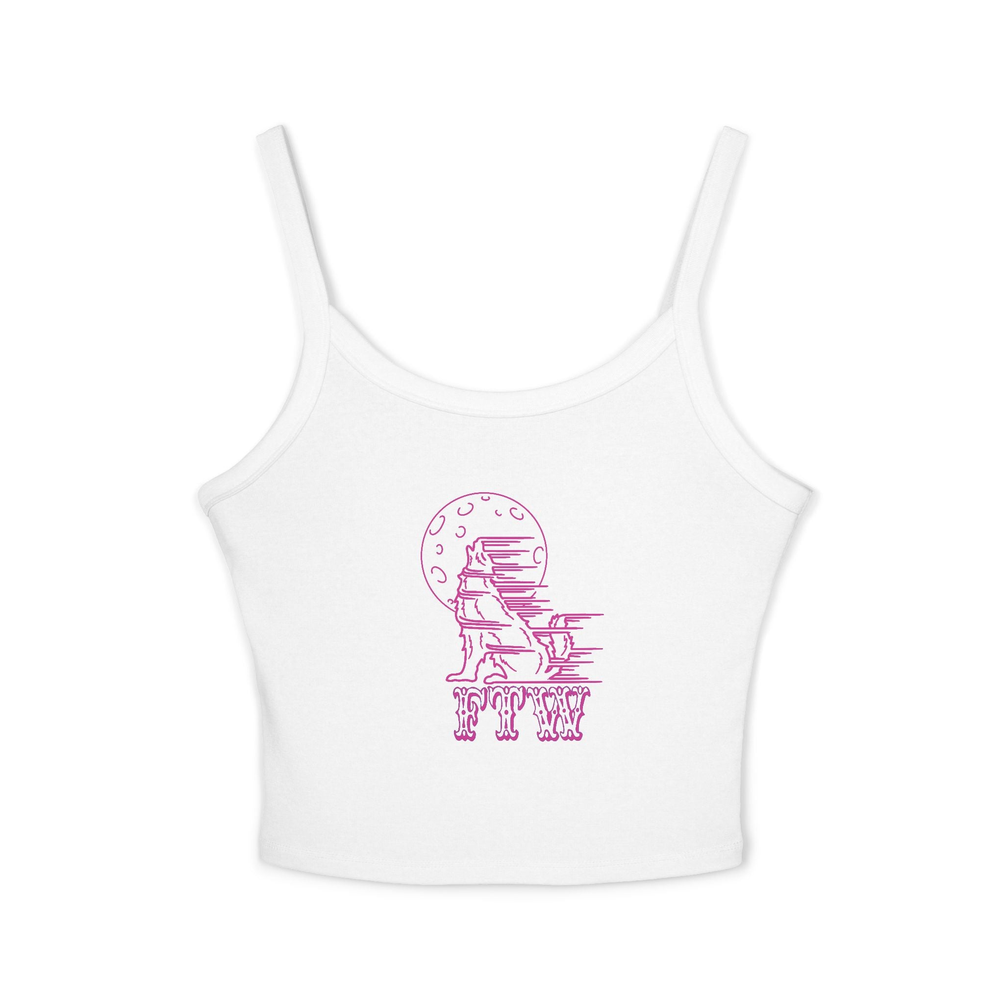 "Stay Hungry" Wolf Head Spaghetti Strap Tank Top