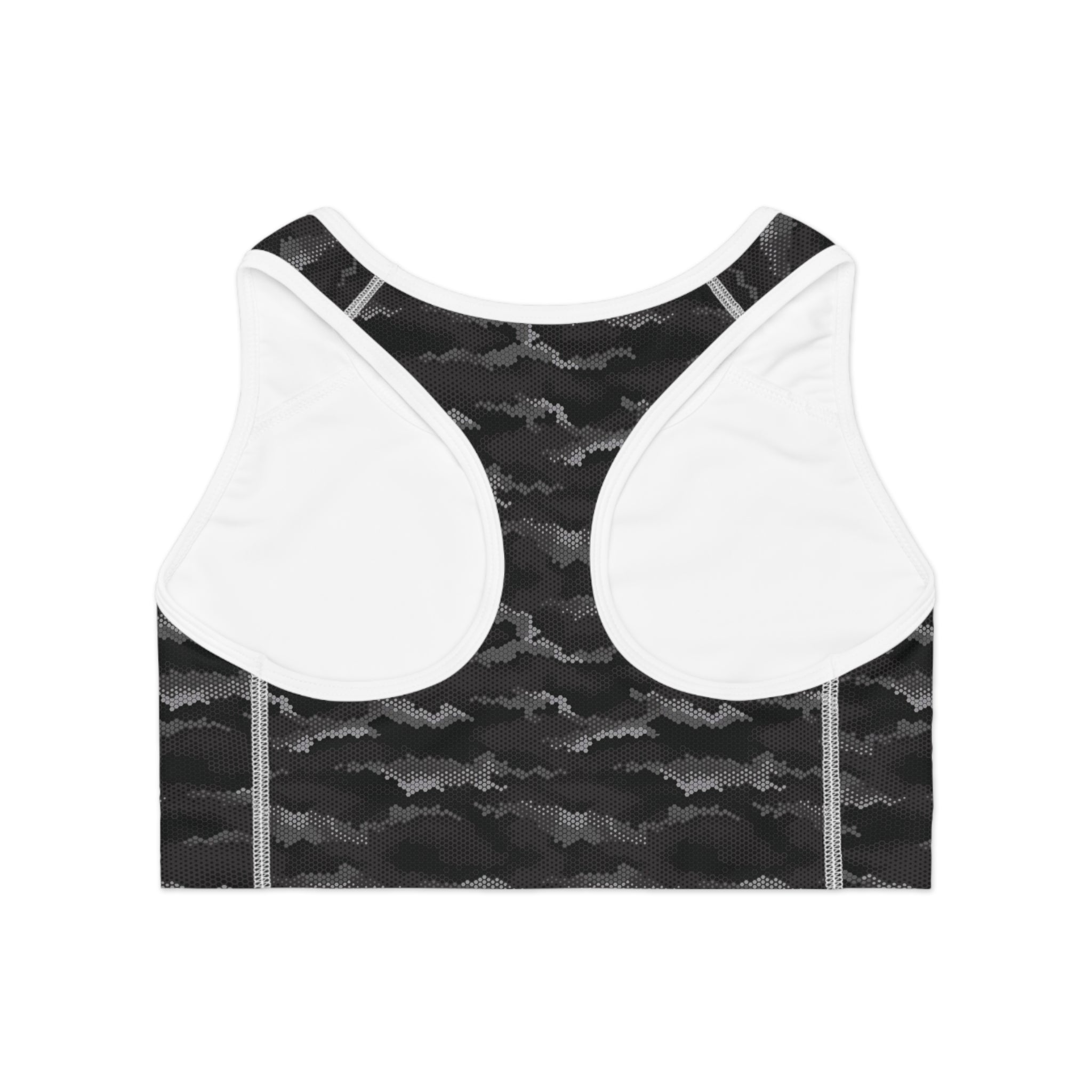 DD Monagram Reaper Digital Hexagon Urban Camo Sports Bra AOP
