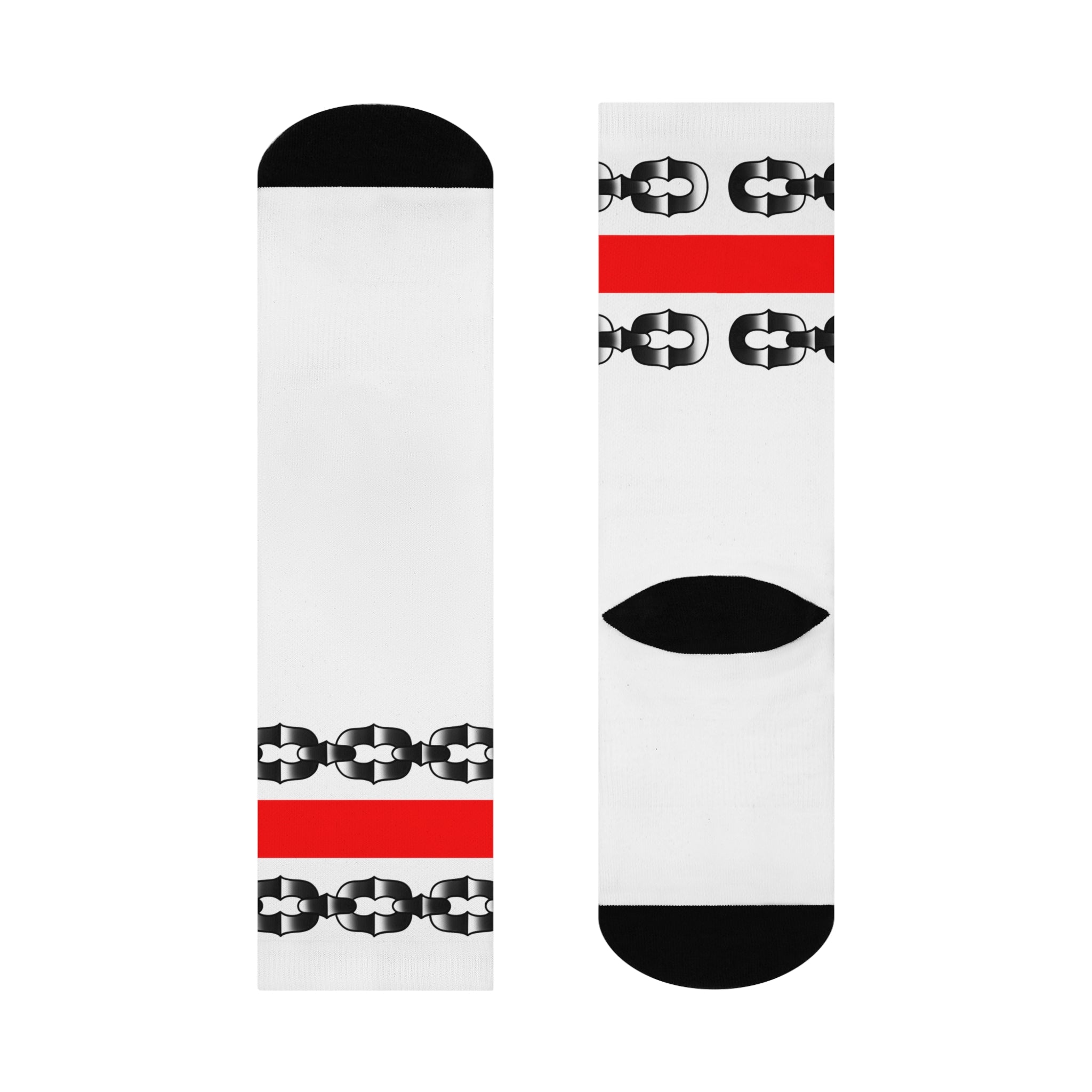 Traditional Tattoo Chain Pattern Cushioned Crew Socks AOP