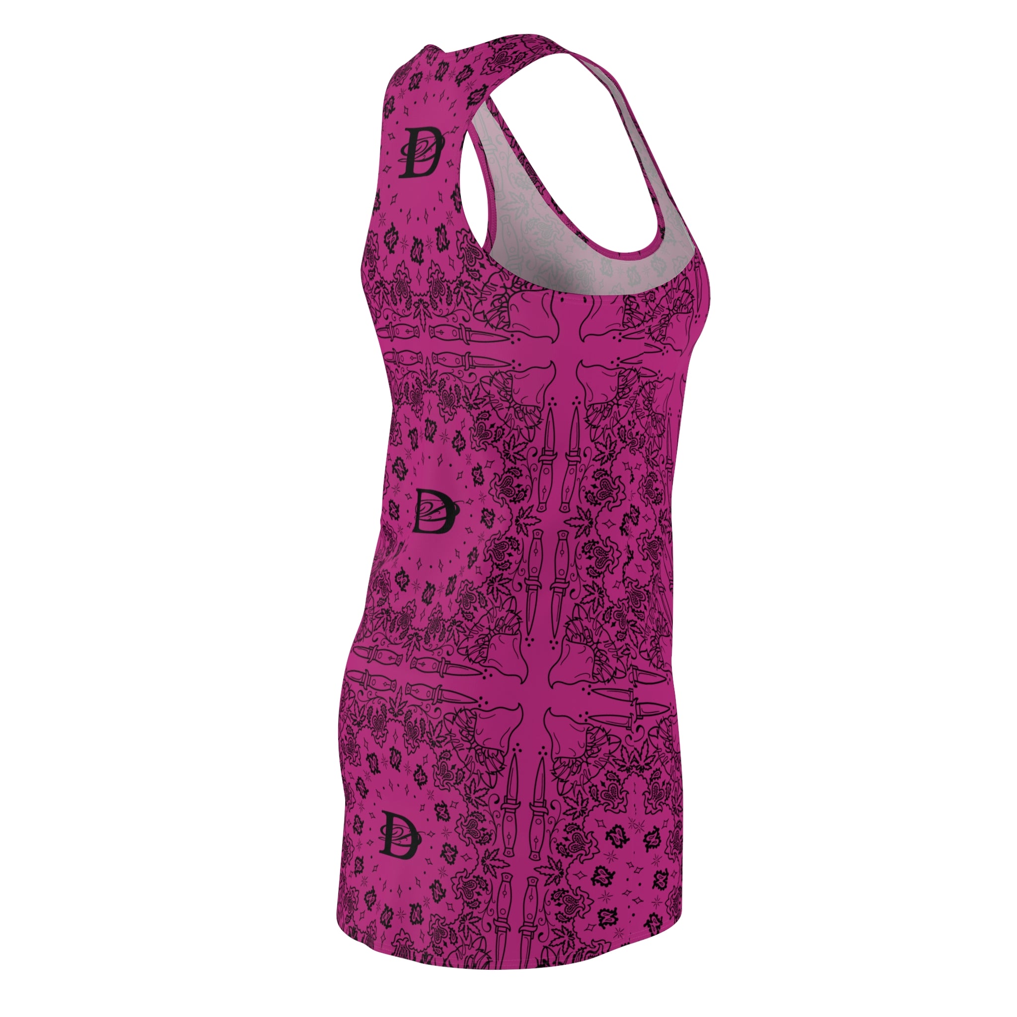 DD Custom Bandana Pattern Women's Racerback Dress AOP