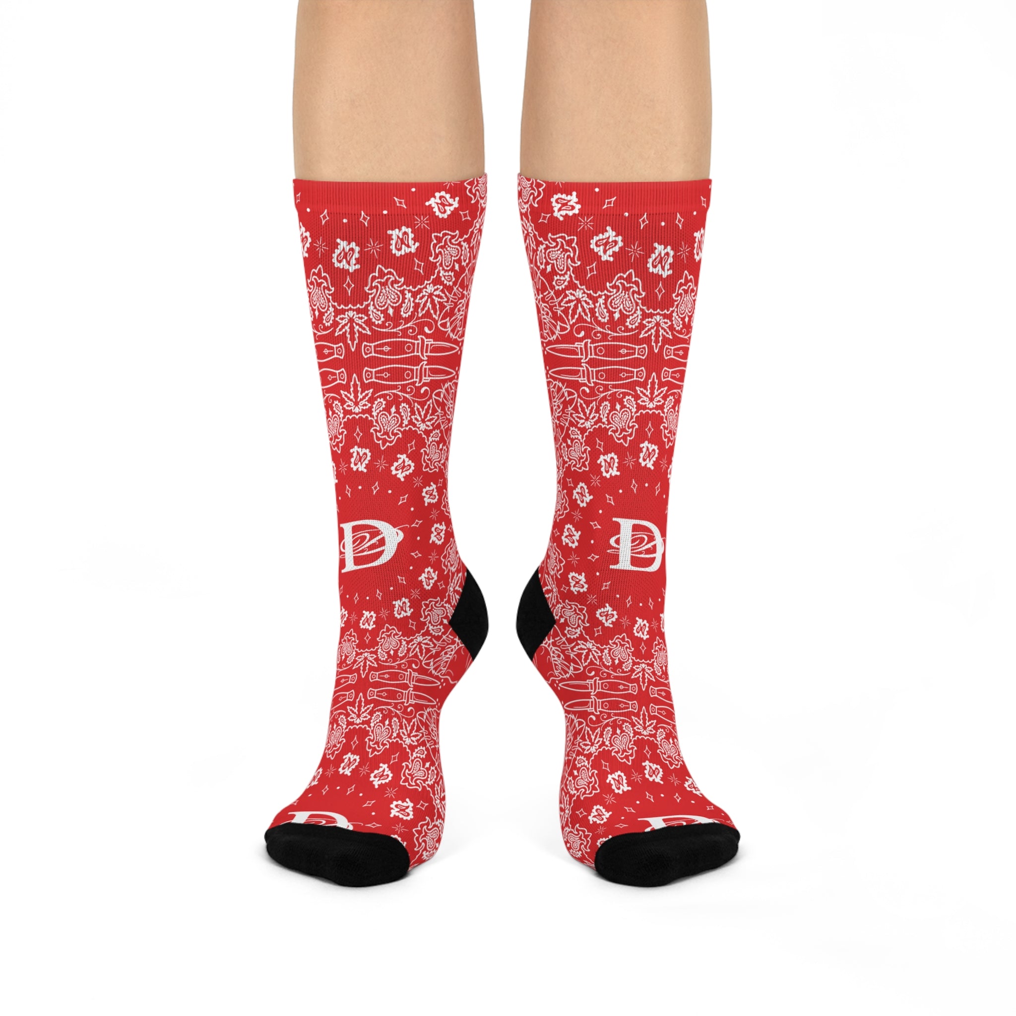 DD Custom Bandana Print Crew Socks AOP