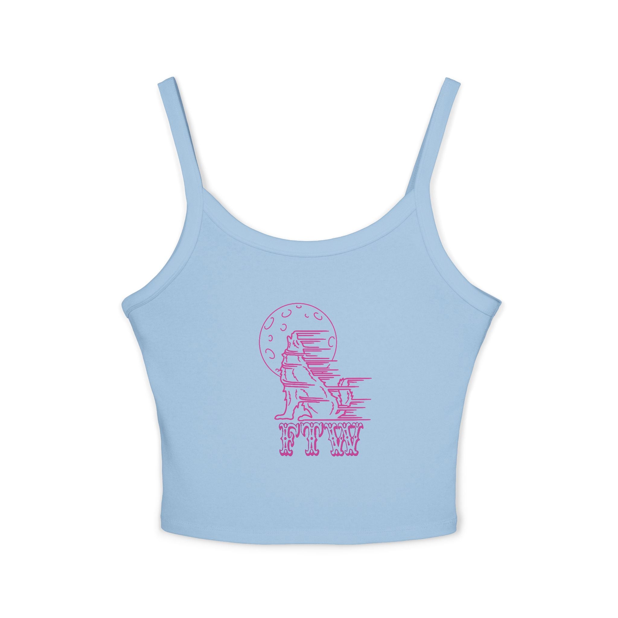"Stay Hungry" Wolf Head Spaghetti Strap Tank Top