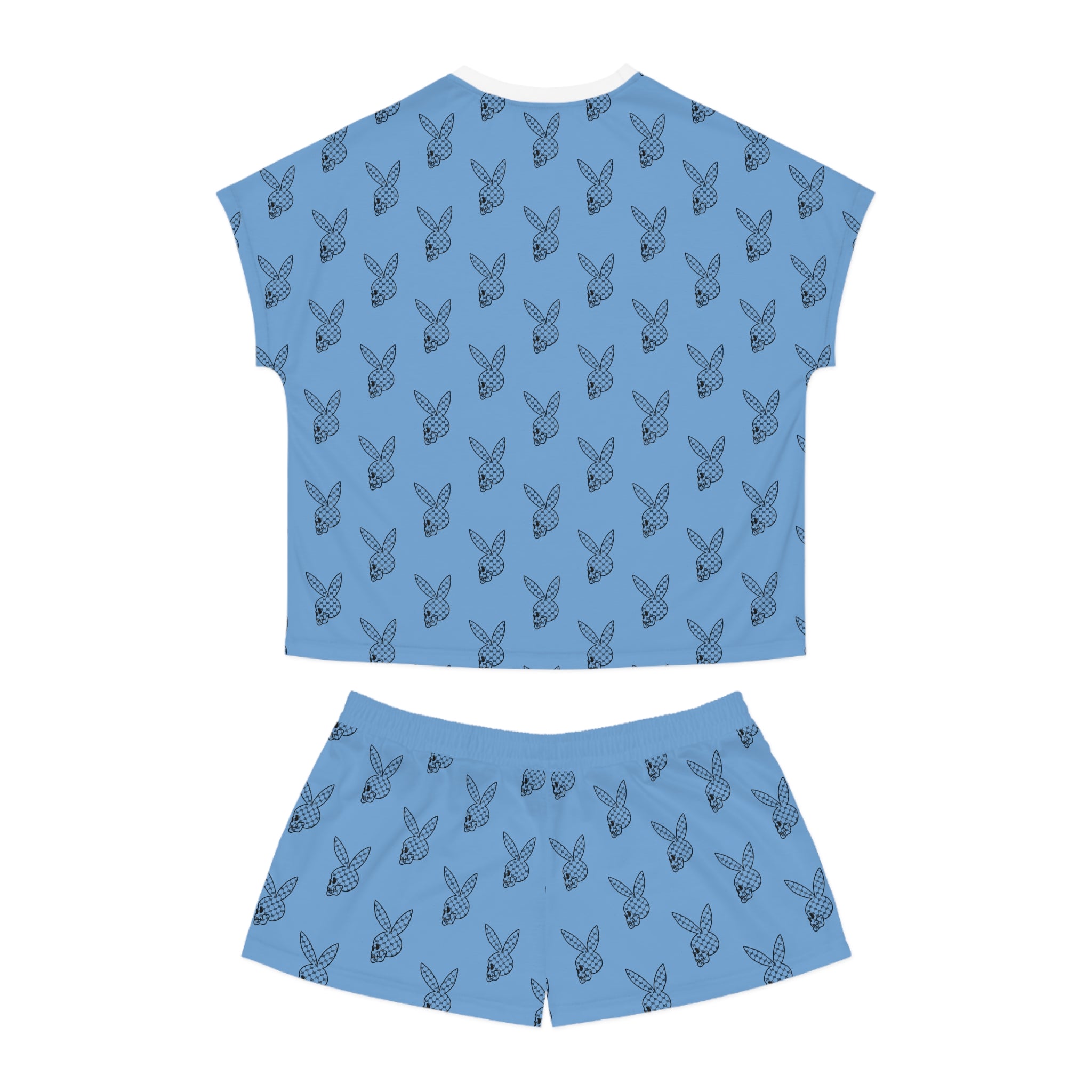 DD Custom Monogram Bunny Skull Women's Pajama Set AOP