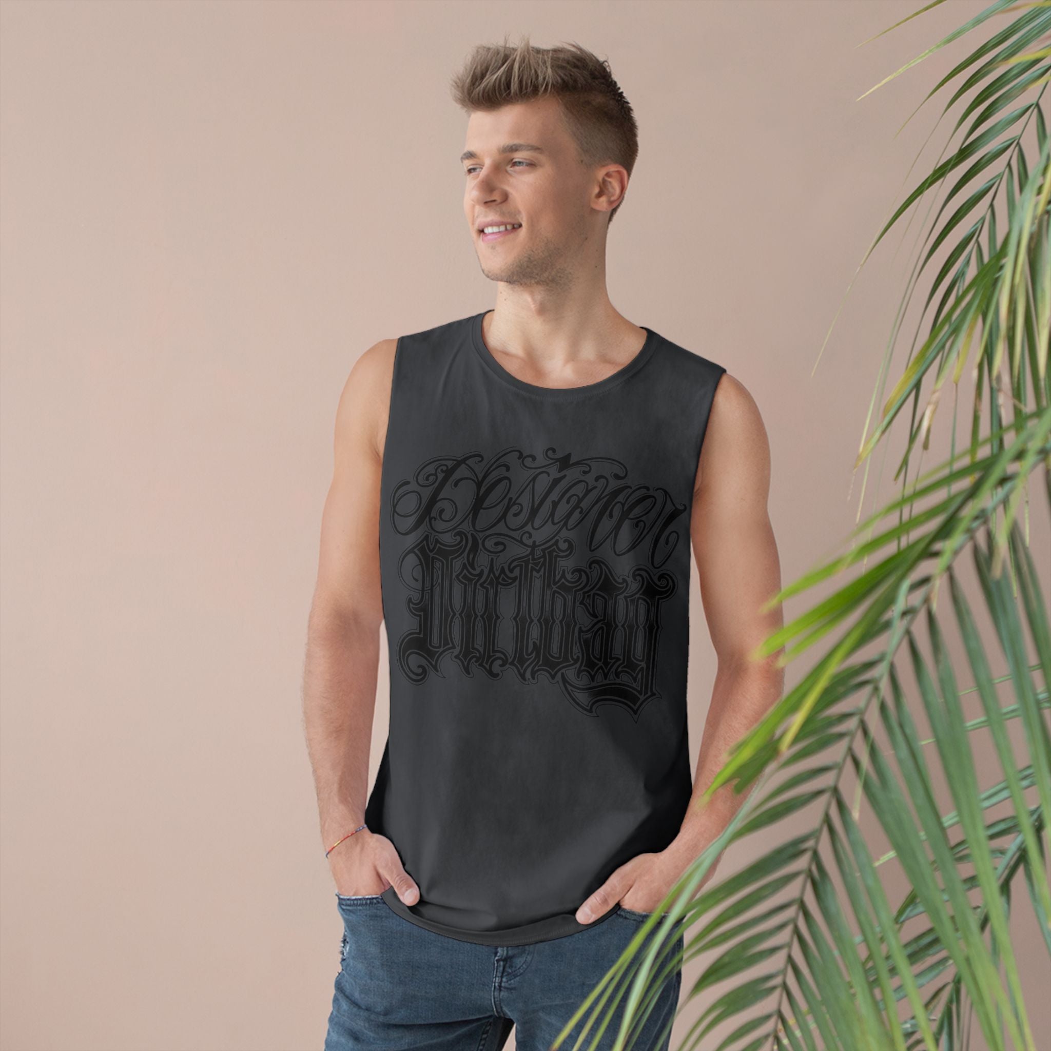 DD Custom Script Lettering w/Gothic Old English Unisex High Quality Barnard Tank