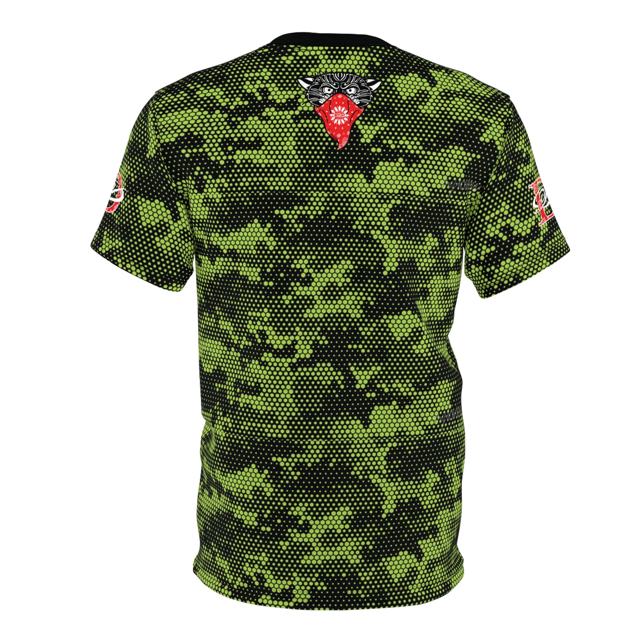 DD Box Logo Lime Green Hexagon Digital Camo Unisex T-Shirt AOP