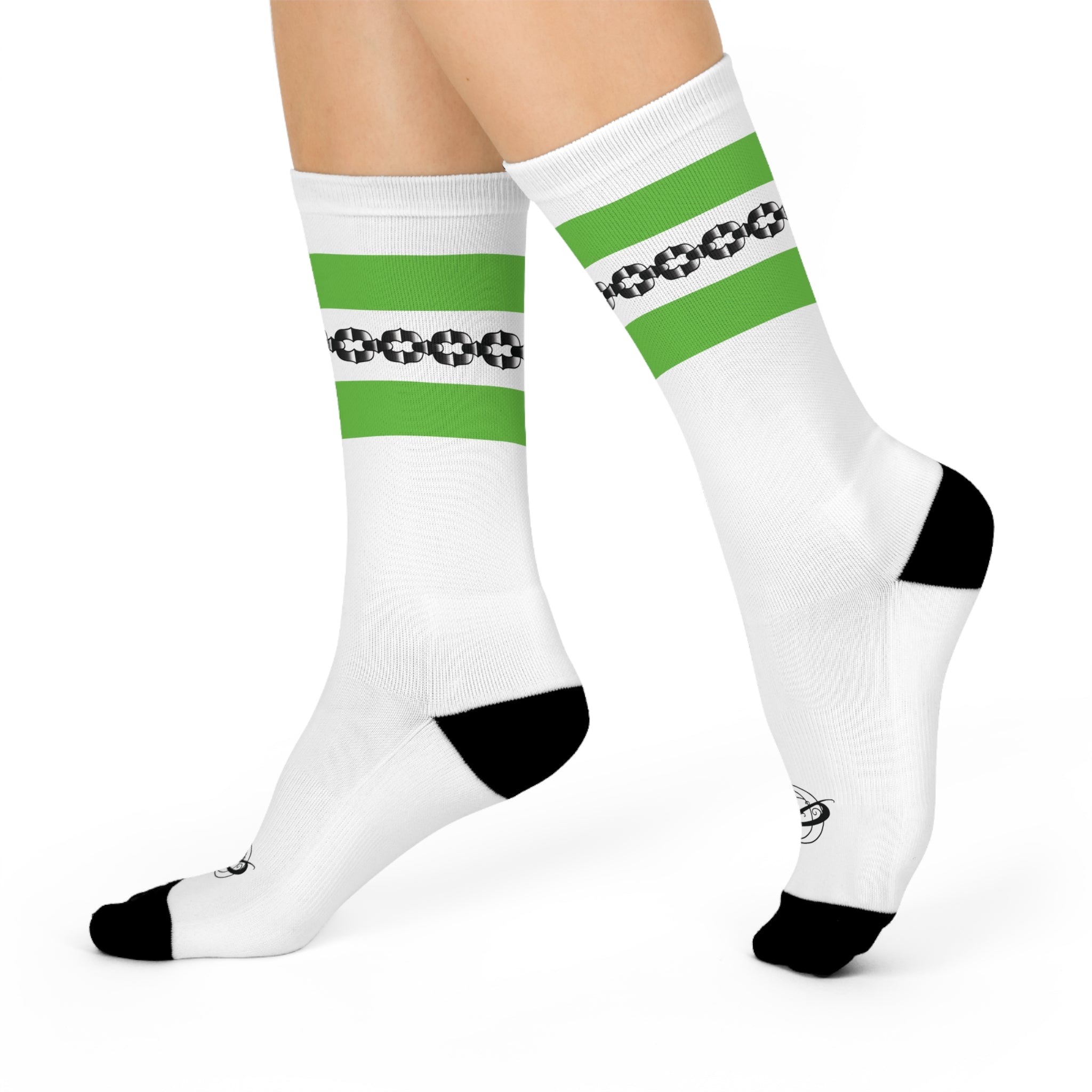 Old School Tube Sock Traditional Tattoo Chain Pattern Crew Socks AOP
