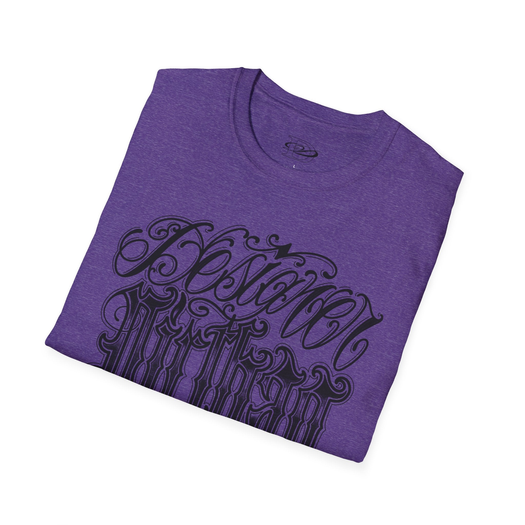 DD Custom Script Lettering w/Gothic Old English Unisex Softstyle T-Shirt