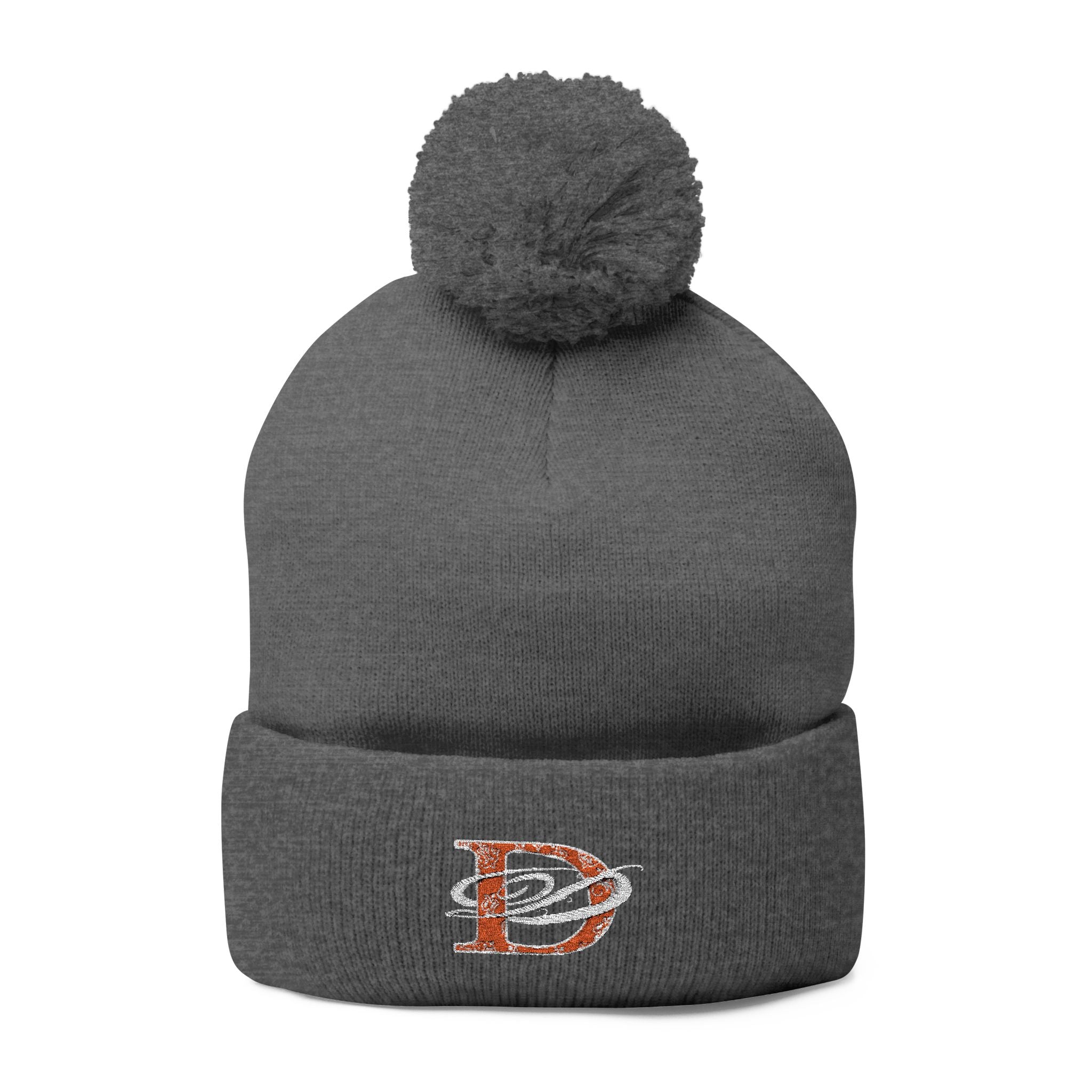 DD Bandana Logo Embroidered Pom-Pom Knit Beanie