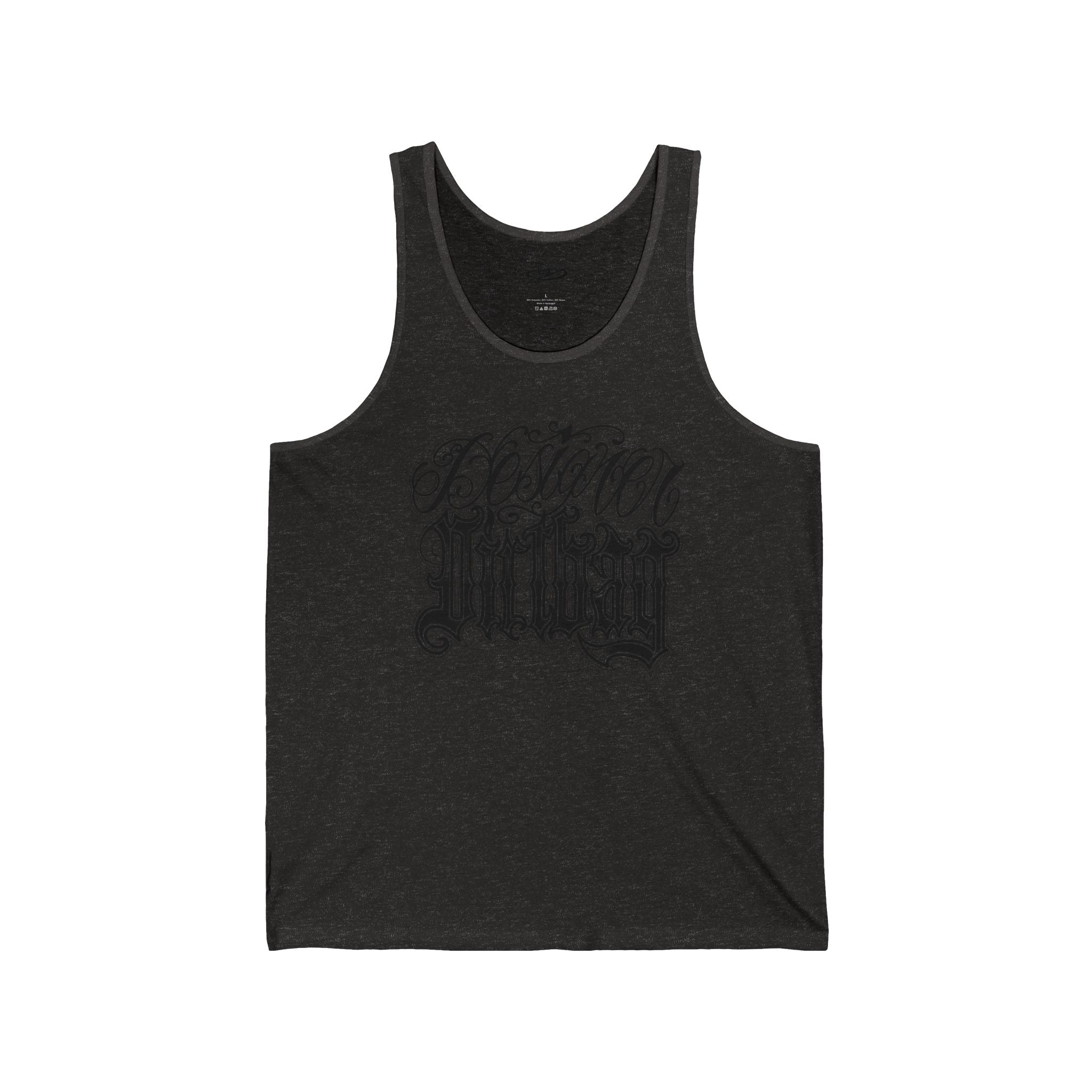 DD Custom Script Lettering W/Gothic Old English Unisex Jersey Tank Top