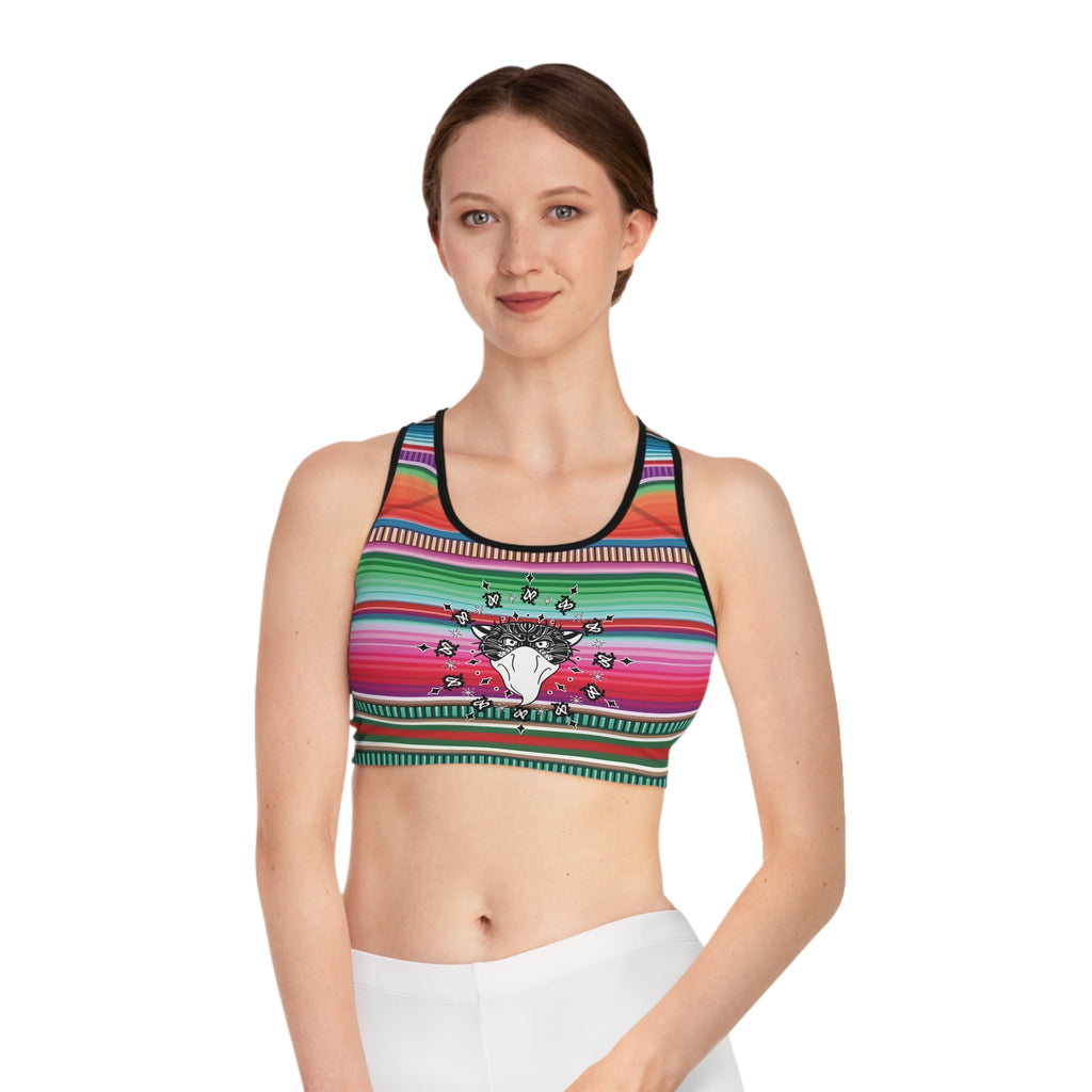 Bandito Panther Paisley Print Sports Bra AOP
