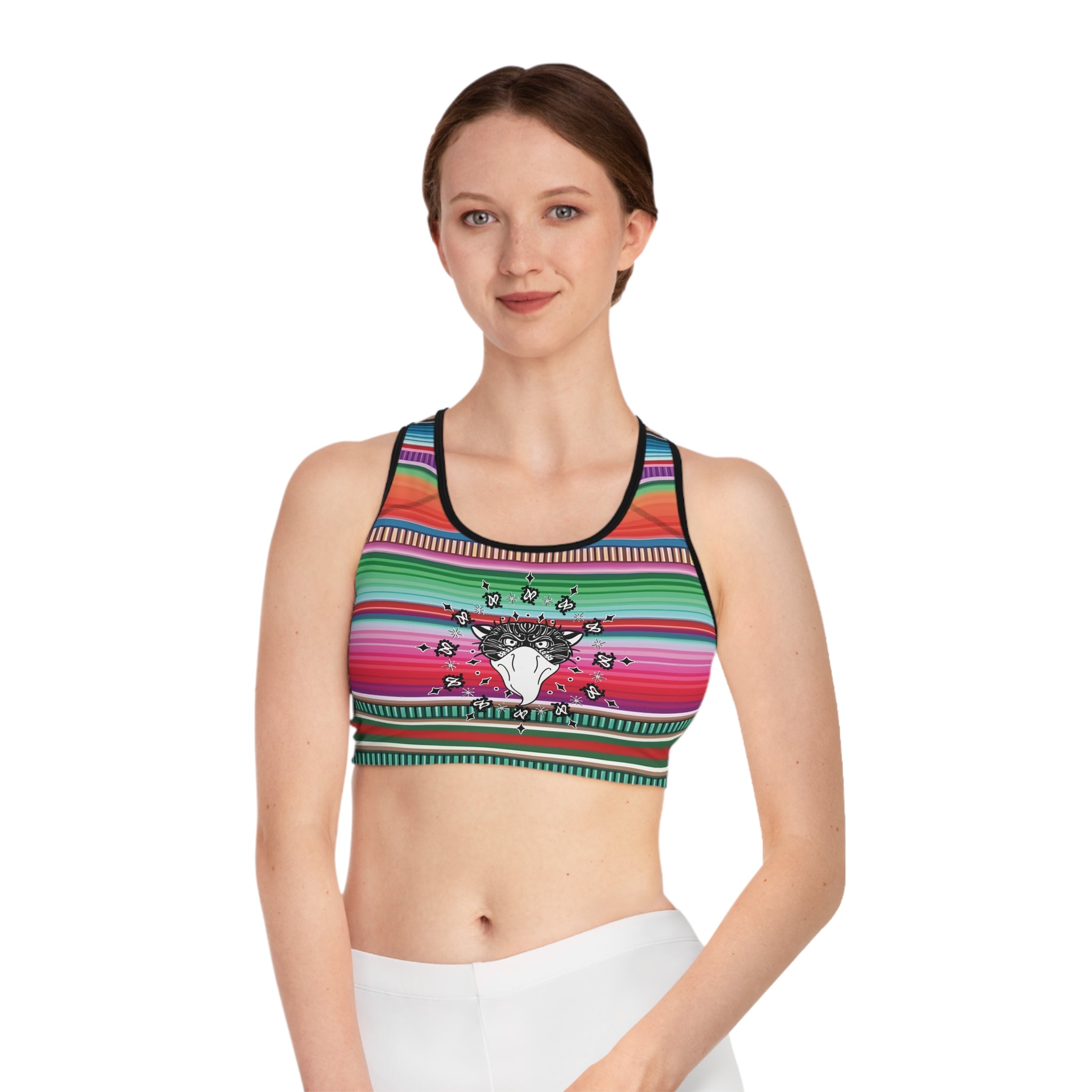 Bandito Panther Paisley Print Sports Bra AOP