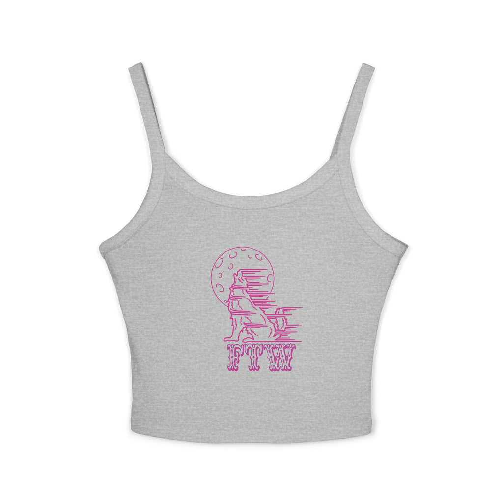"Stay Hungry" Wolf Head Spaghetti Strap Tank Top