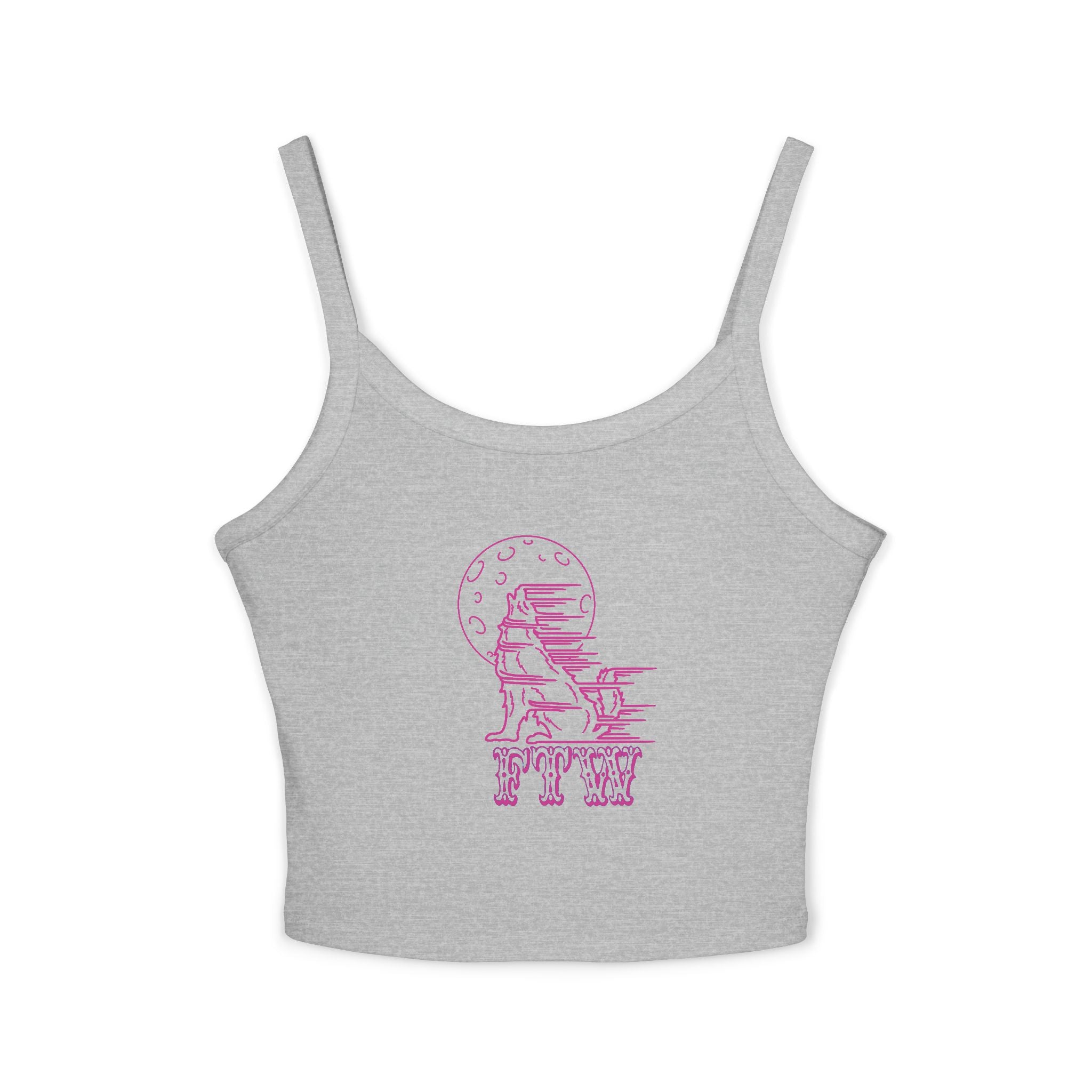 "Stay Hungry" Wolf Head Spaghetti Strap Tank Top