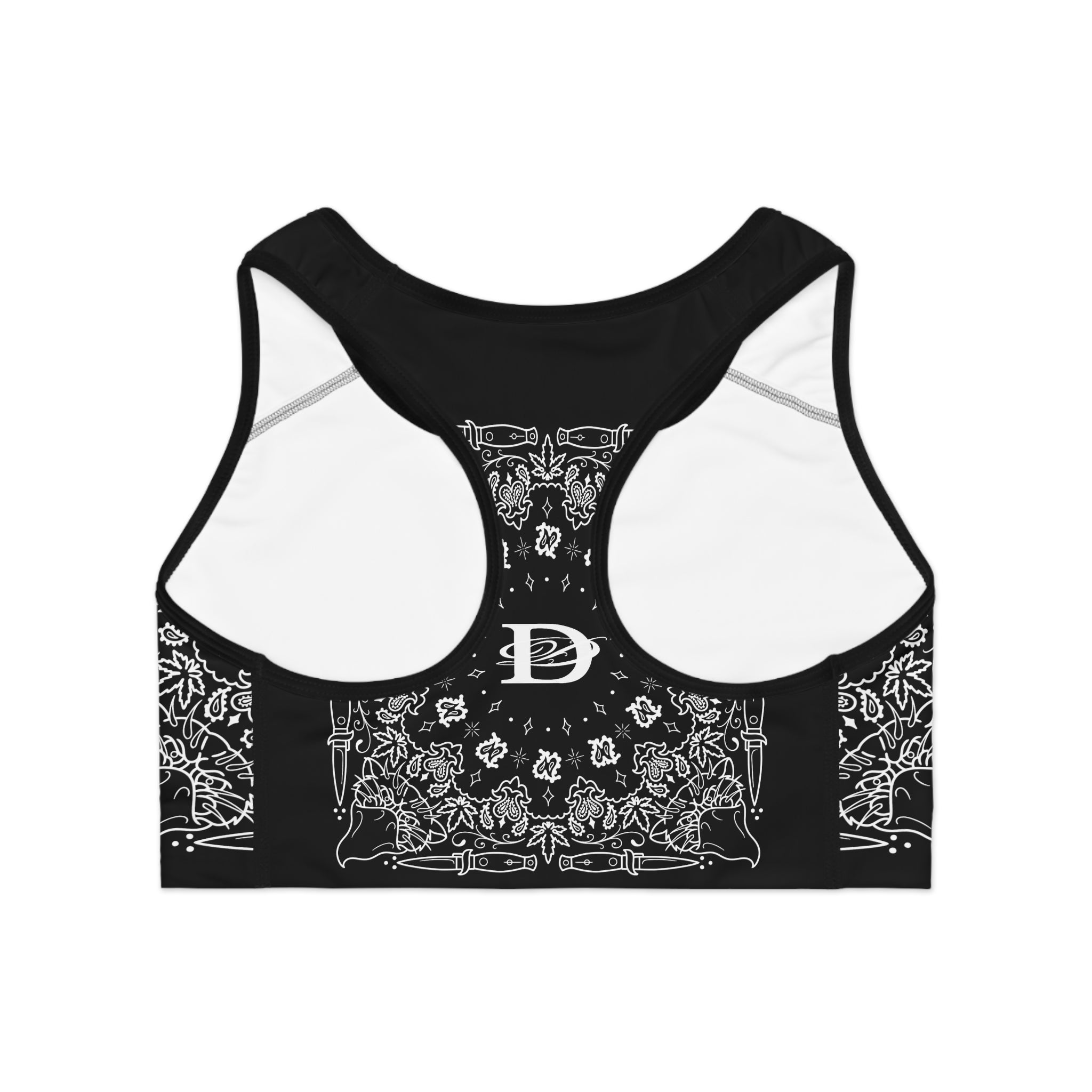 DD Custom Bandana Print  Sports Bra AOP