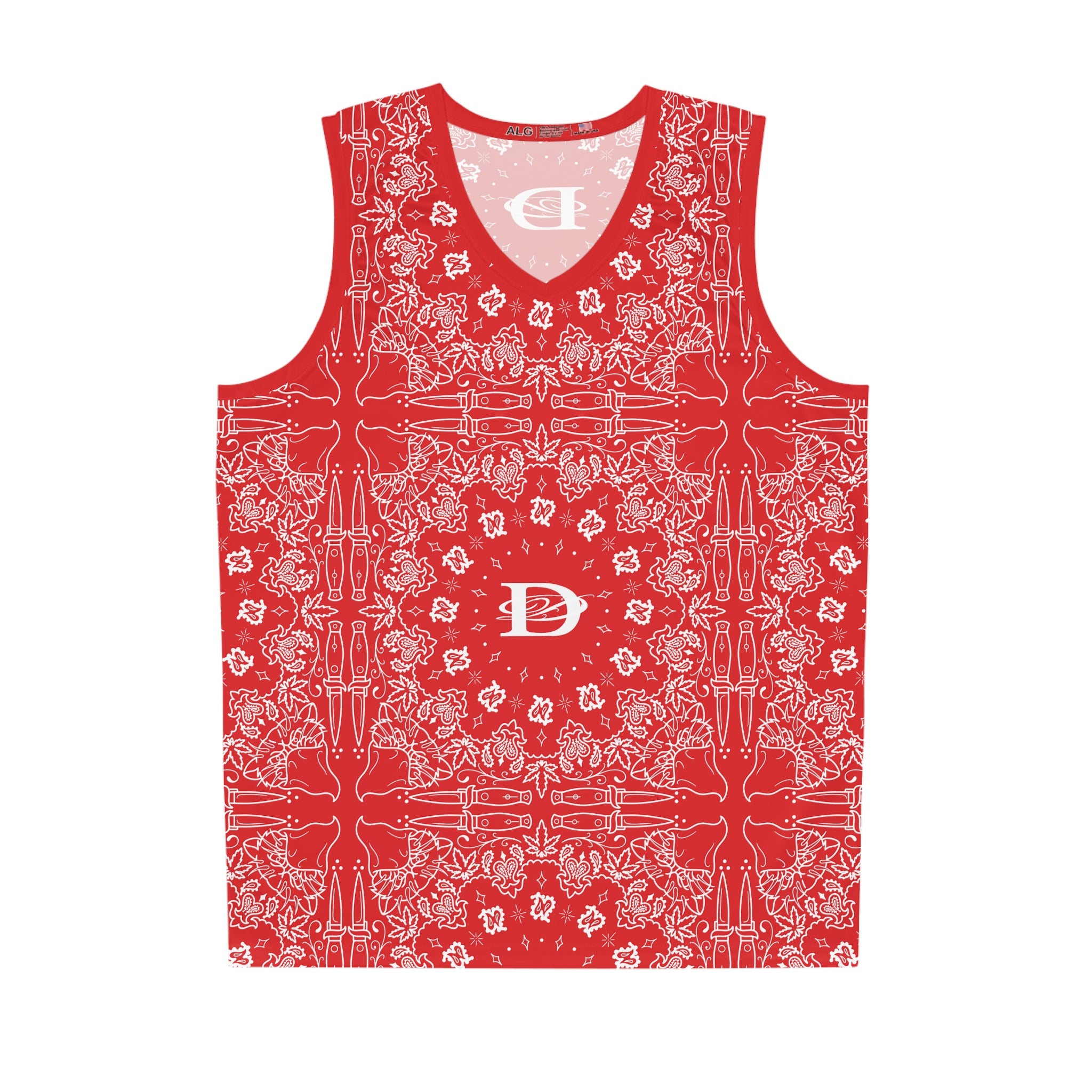 DD Custom Bandana Print Basketball Jersey AOP