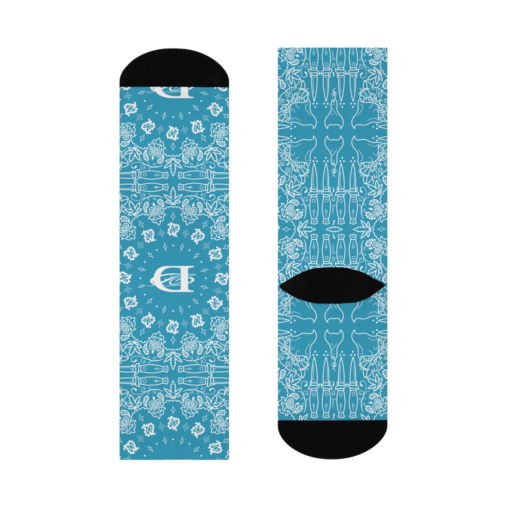 DD Custom Bandana Print Crew Socks AOP