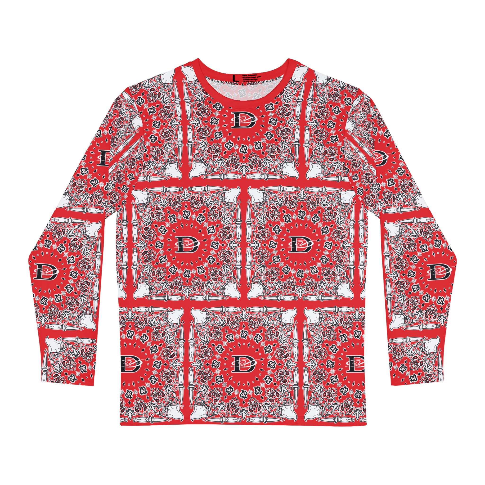 DD Custom Bandana Print Long Sleeve Unisex T-Shirt AOP