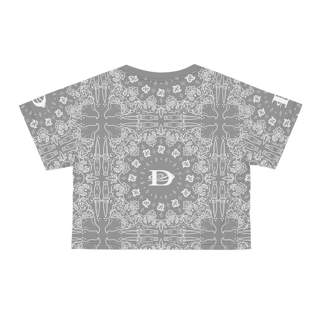 DD Custom Bandana Print Crop Top T-Shirt AOP