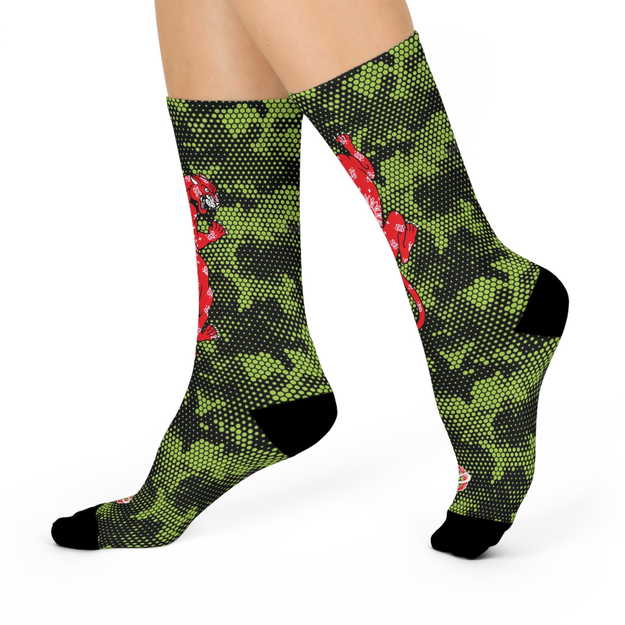 DD Climbing Panther Digital Hexagon Camo Crew Socks AOP