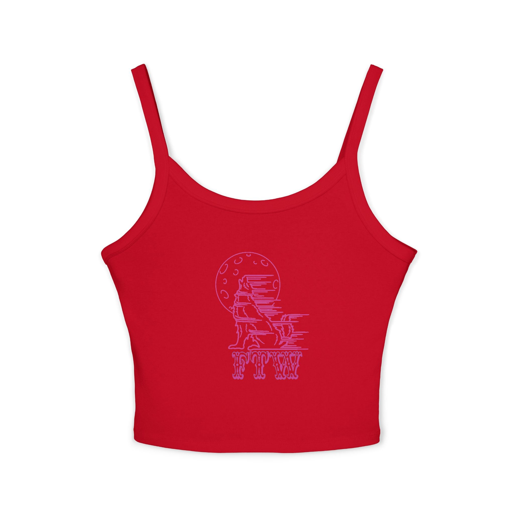 "Stay Hungry" Wolf Head Spaghetti Strap Tank Top