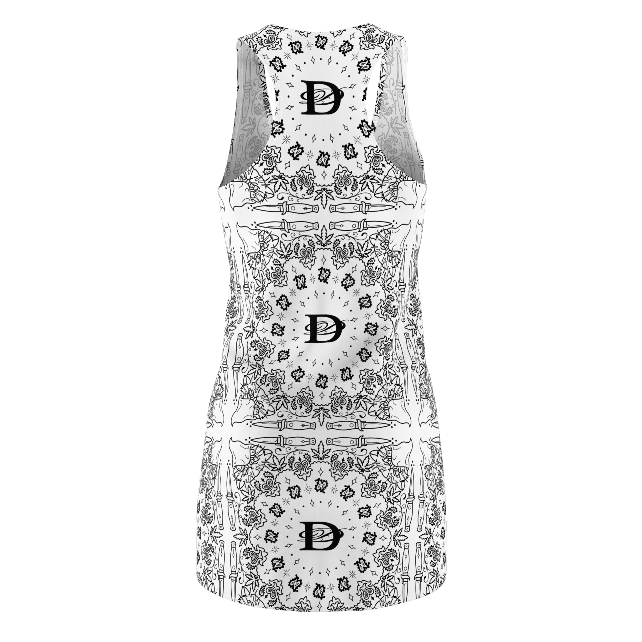 DD Custom Bandana Pattern Women's Racerback Dress AOP