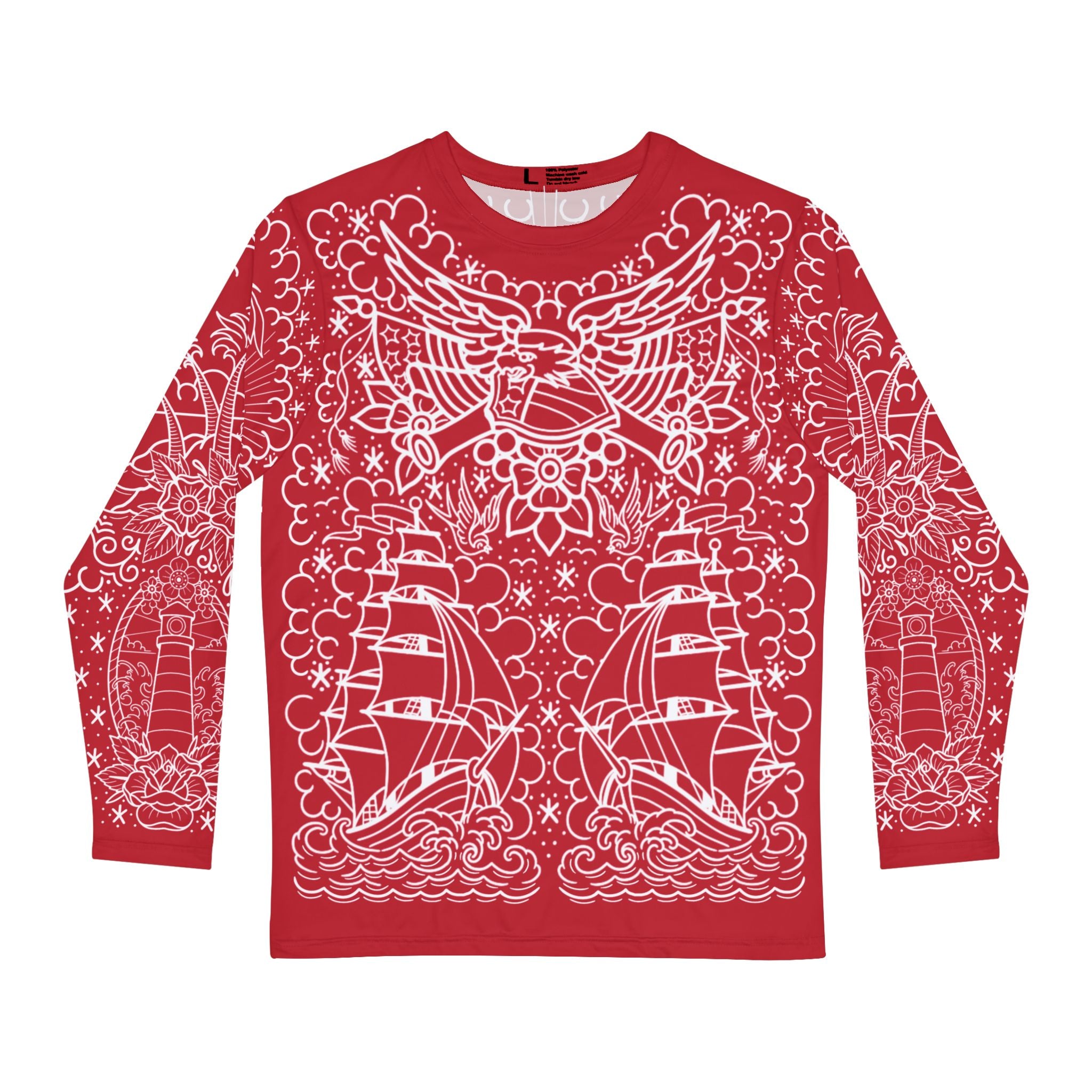 Traditional American Tattoo Body Suit Unisex Longsleeve T-Shirt AOP