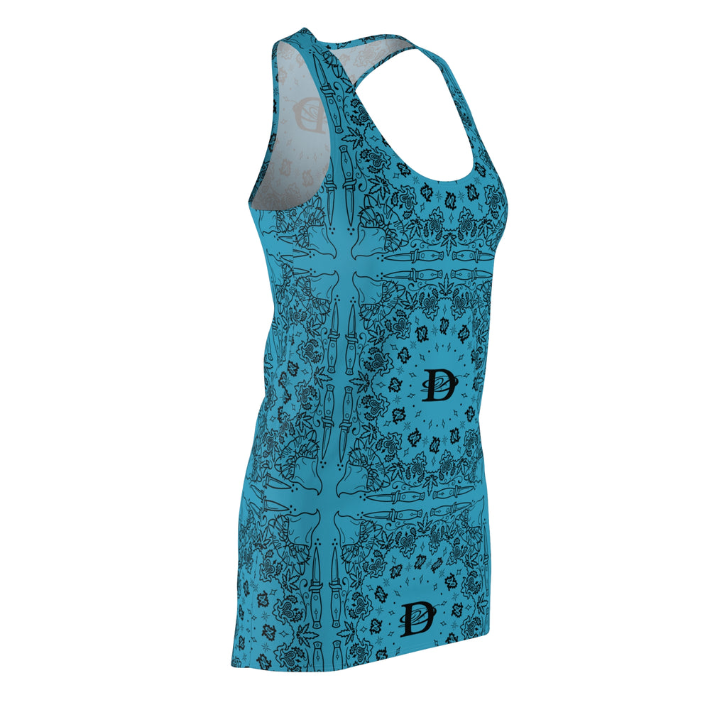 DD Custom Bandana Pattern Women's Racerback Dress AOP