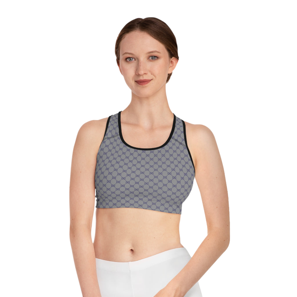 DD Custom Monogram Pattern Sports Bra AOP