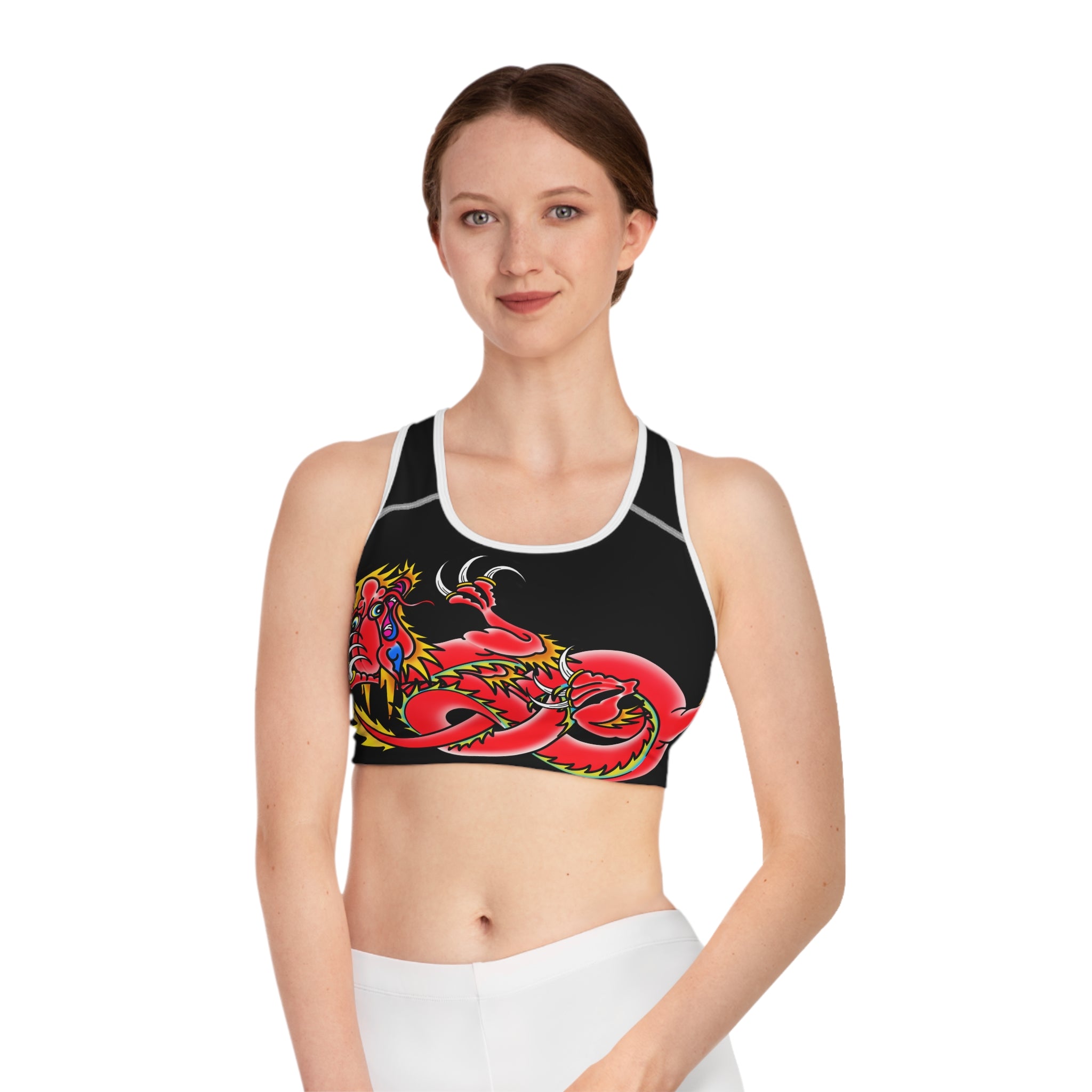 Custom Dragon Print Sports Bra