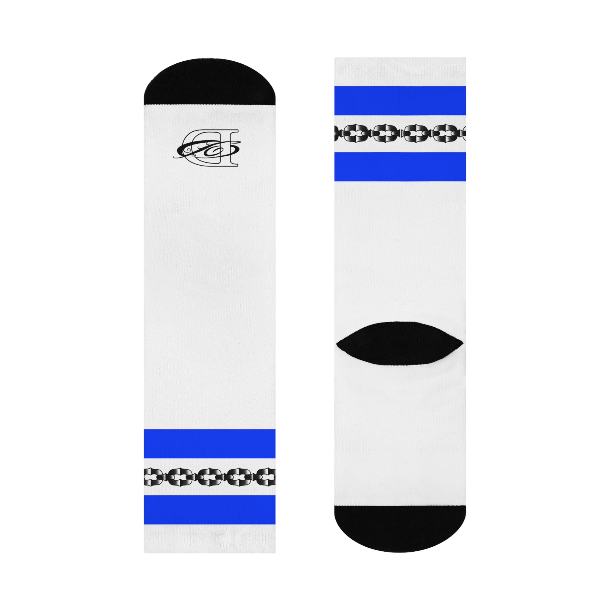 Old School Tube Sock Pattern Traditional Tattoo Chain Crew Socks AOP