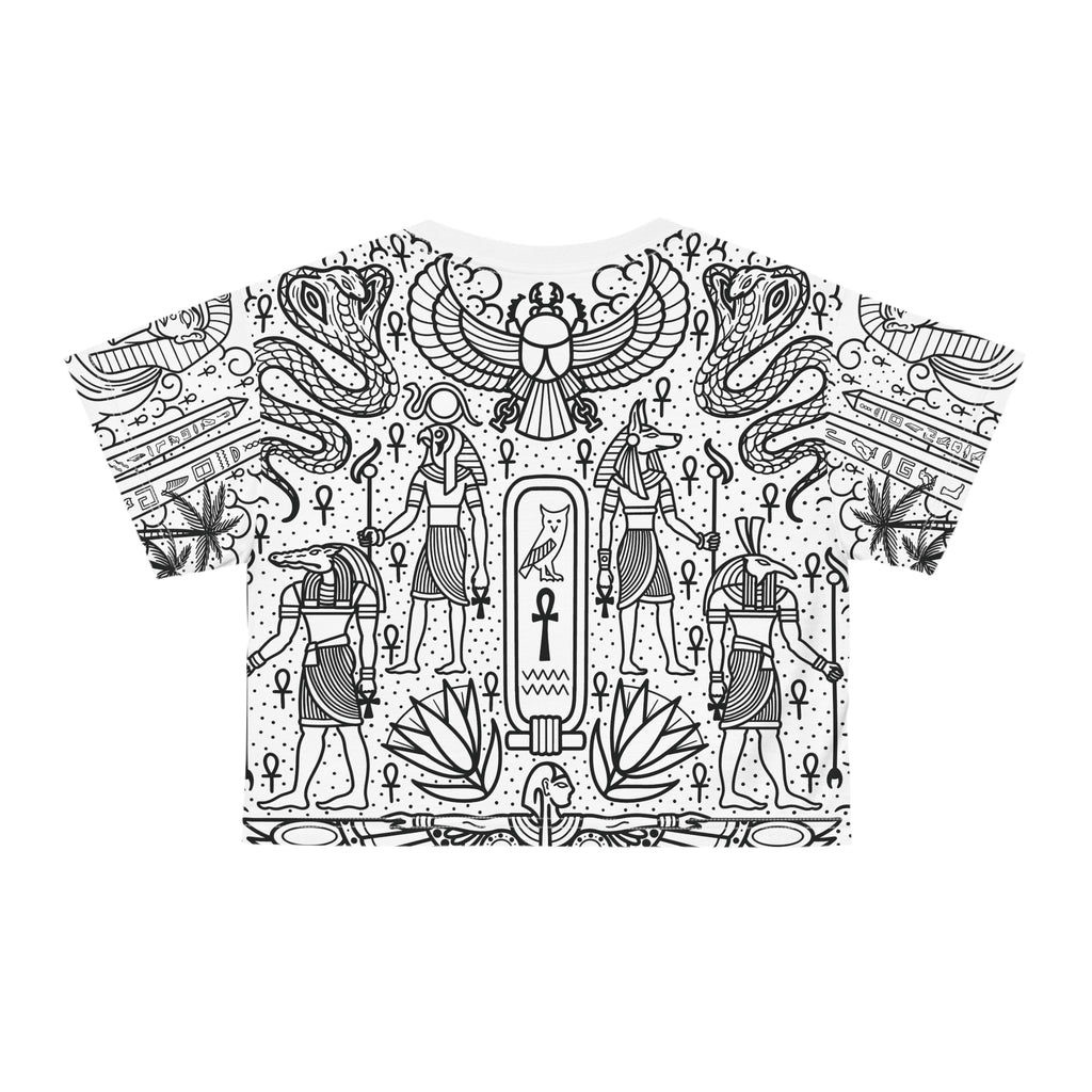 Egyptian Body Suit Tattoo Women's Crop Tee AOP