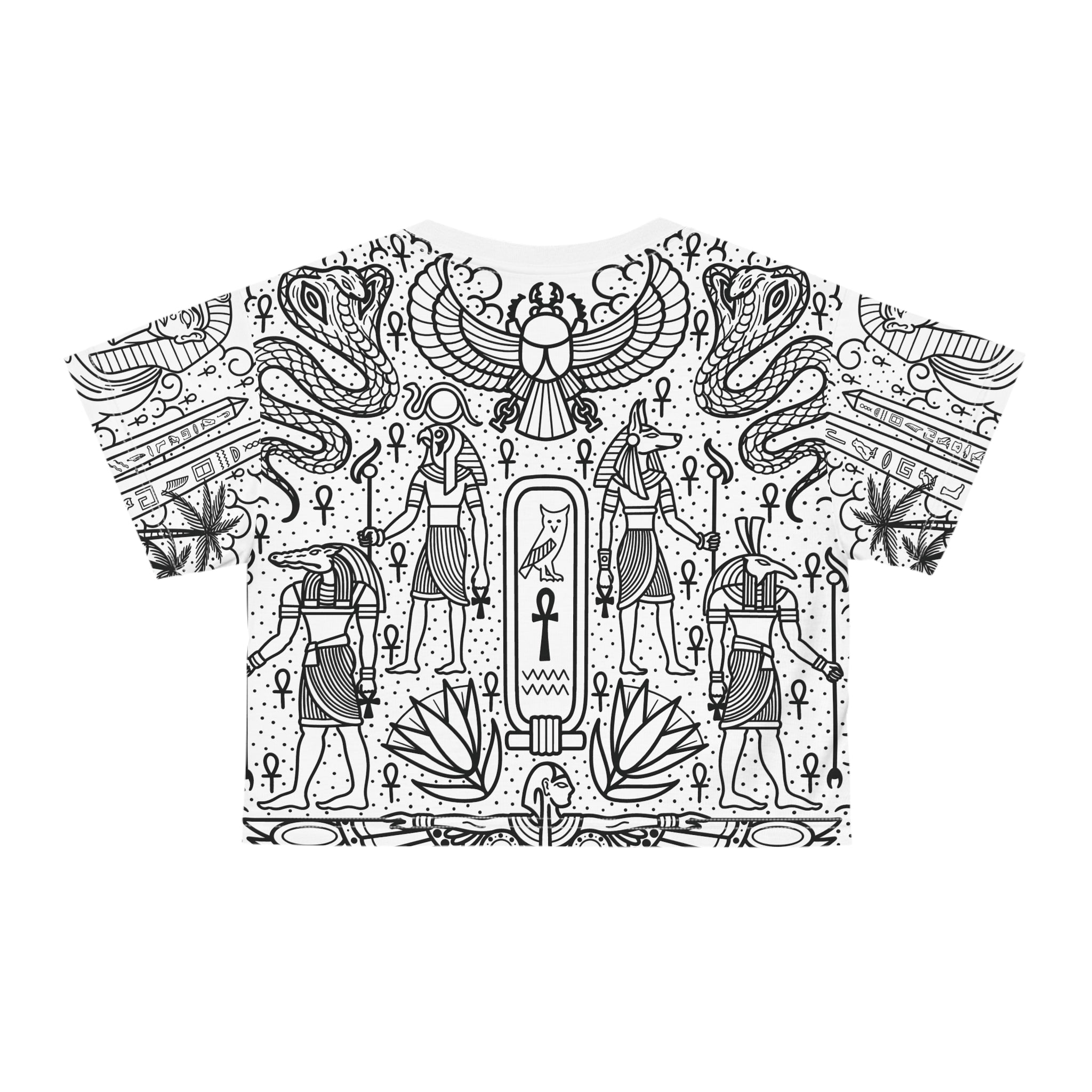 Egyptian Body Suit Tattoo Women's Crop Tee AOP