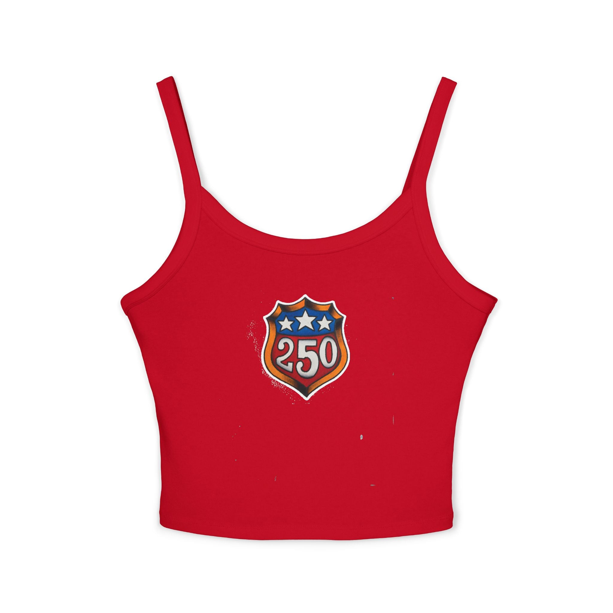 250th Anniversary Shield Tattoo Design Spaghetti Strap Woman's Tank Top