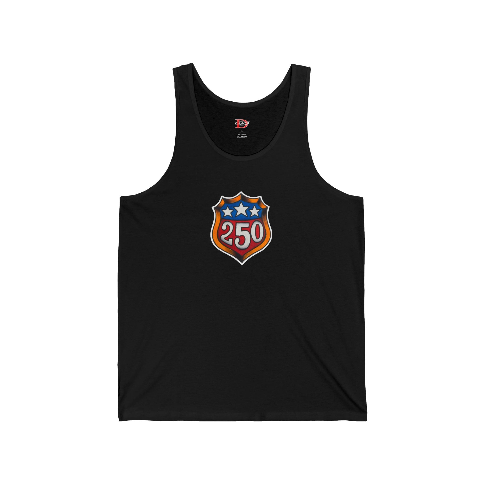 250th Anniversary Shield Tattoo Design Mens Tank Top