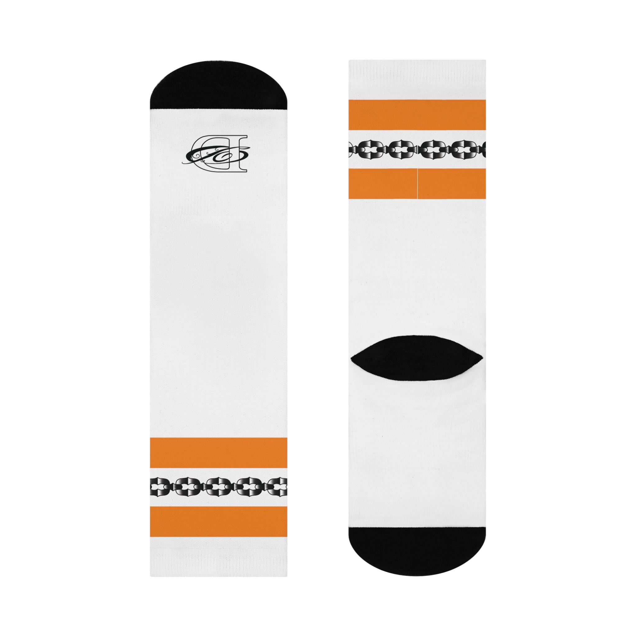 Old School Tube Sock Traditional Tattoo Chain Pattern Crew Socks AOP