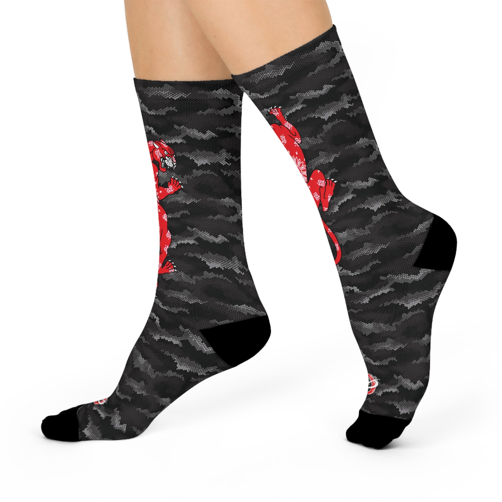 DD Climbing Panther Digital Hexagon Urban Camo Crew Socks AOP