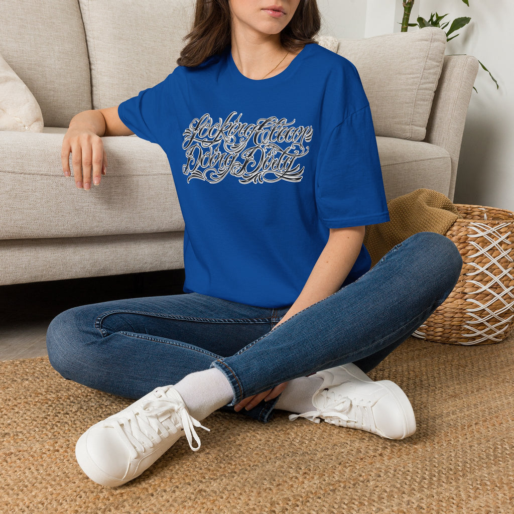 "Looking Clean, Doing Dirty" Tattoo Script Softstyle Unisex T-Shirt