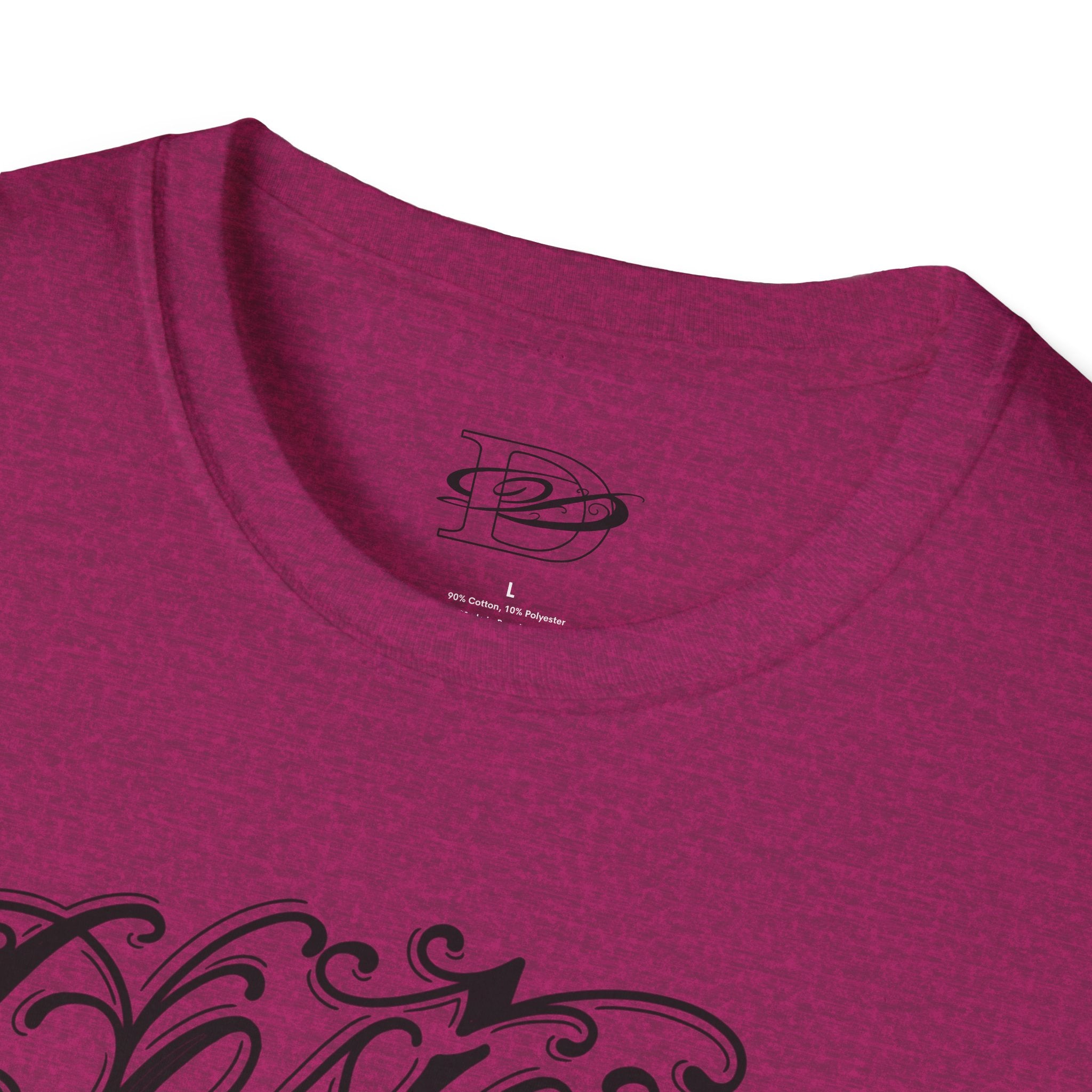 DD Custom Script Lettering w/Gothic Old English Unisex Softstyle T-Shirt