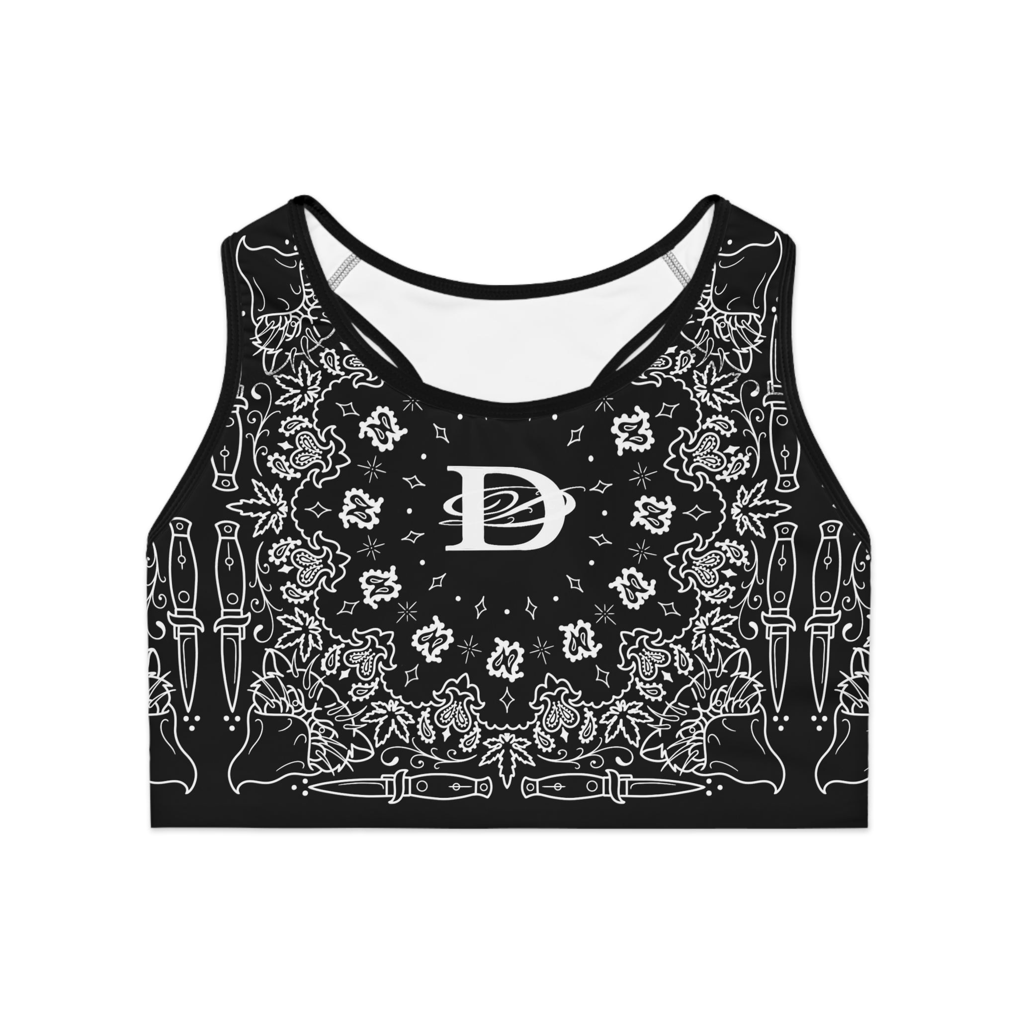 DD Custom Bandana Print  Sports Bra AOP