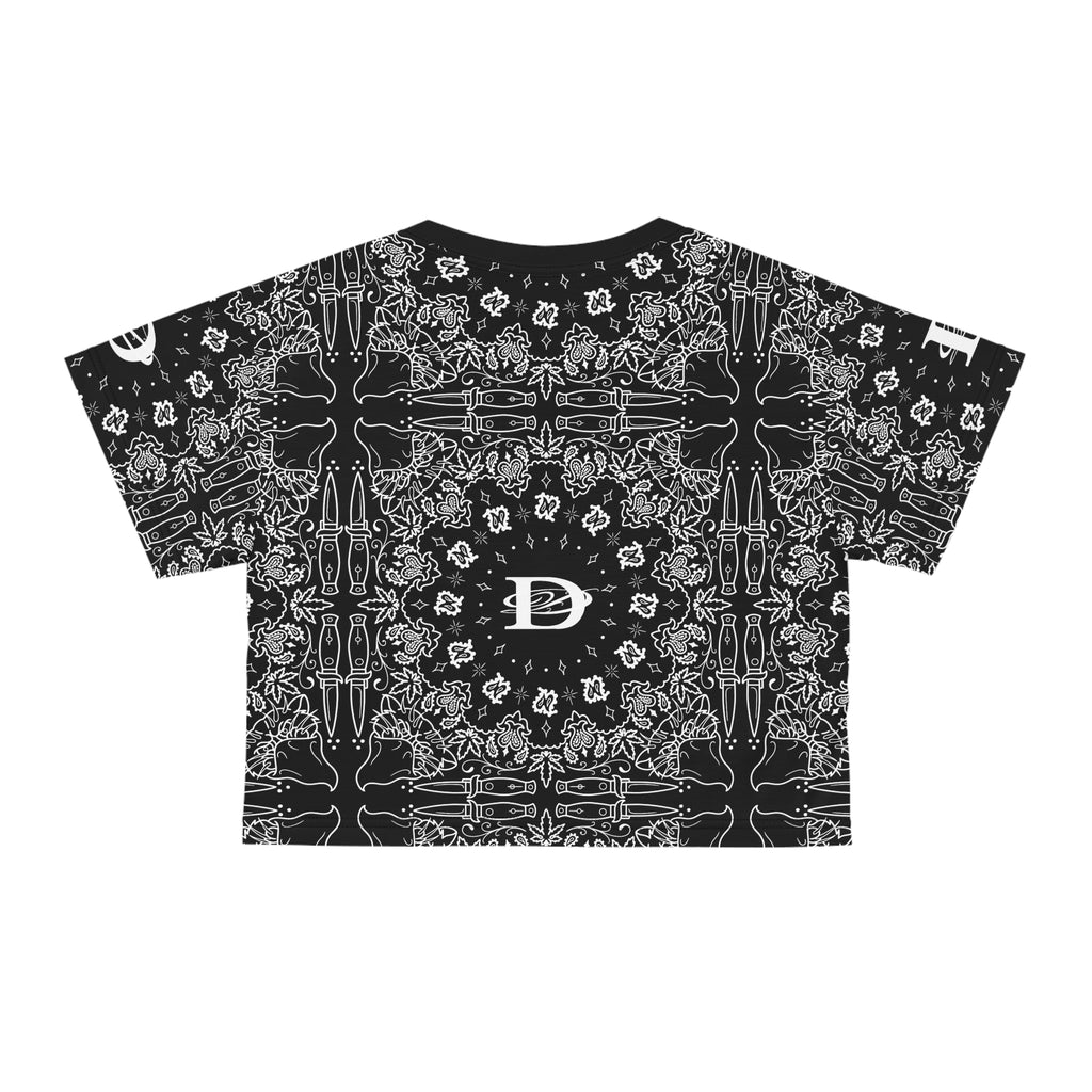 DD Custom Bandana Print Crop Top T-Shirt AOP