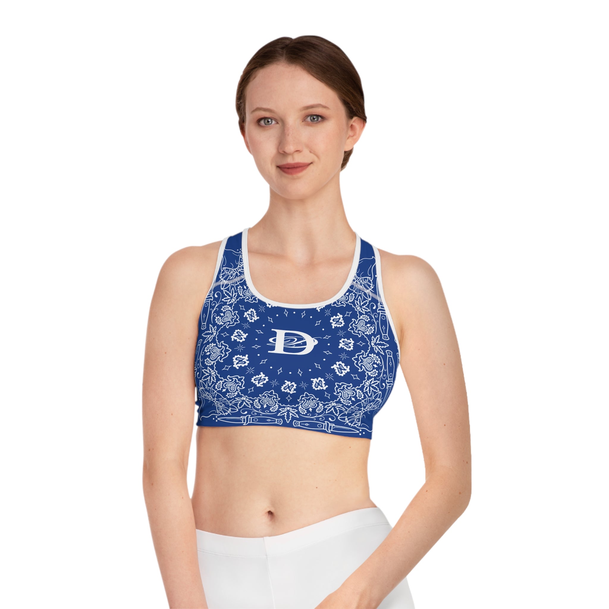 DD Custom Bandana Print  Sports Bra AOP