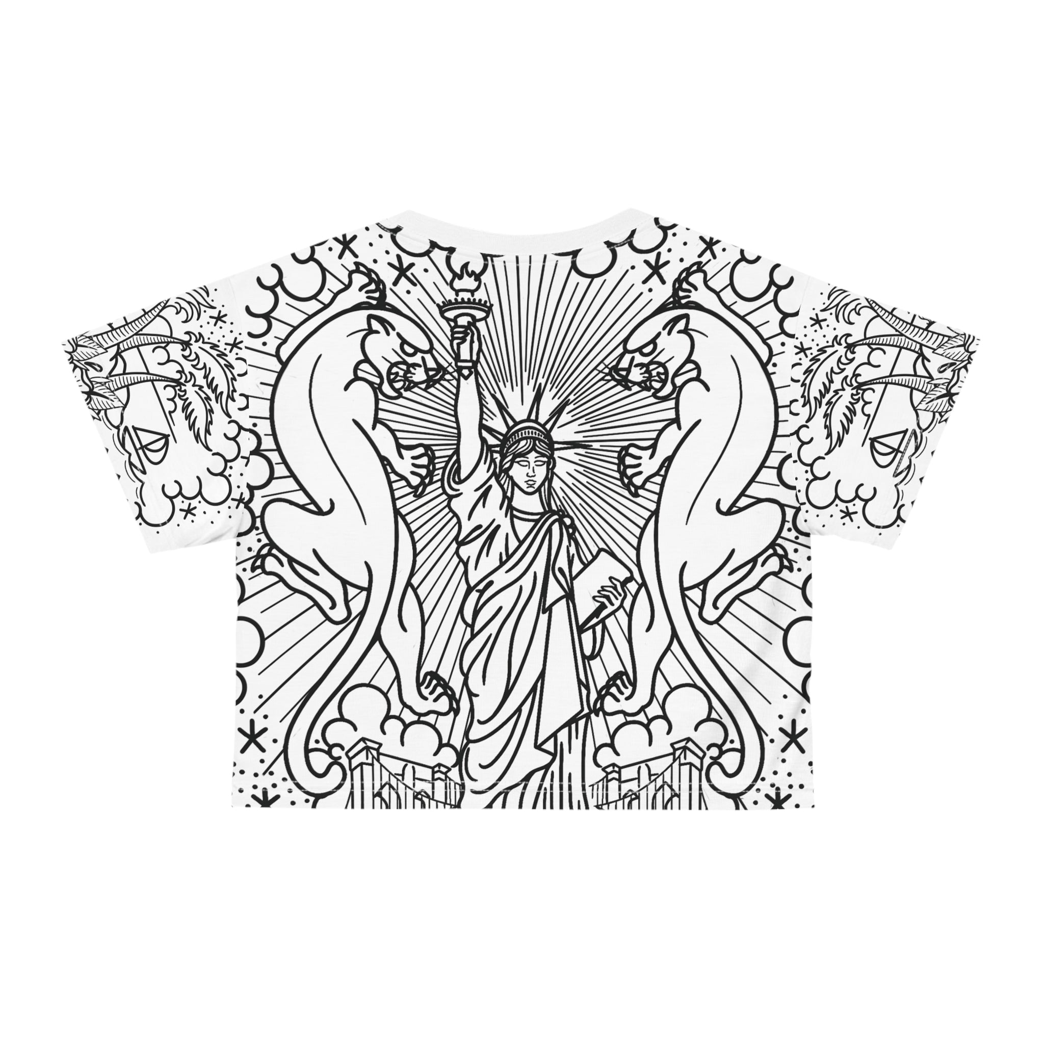 American Traditional Tattoo Body Suit Women's Crop Tee AOP