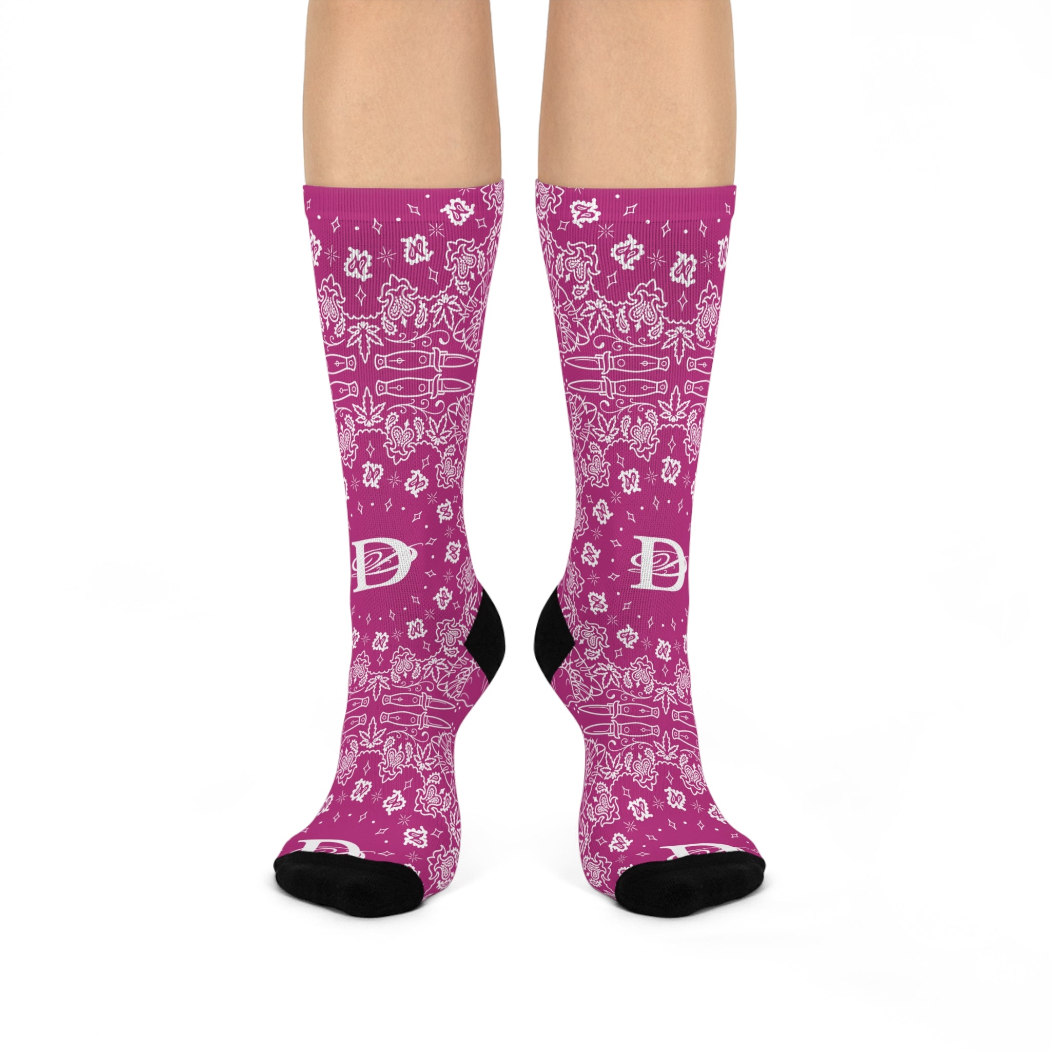 DD Custom Bandana Print Crew Socks AOP