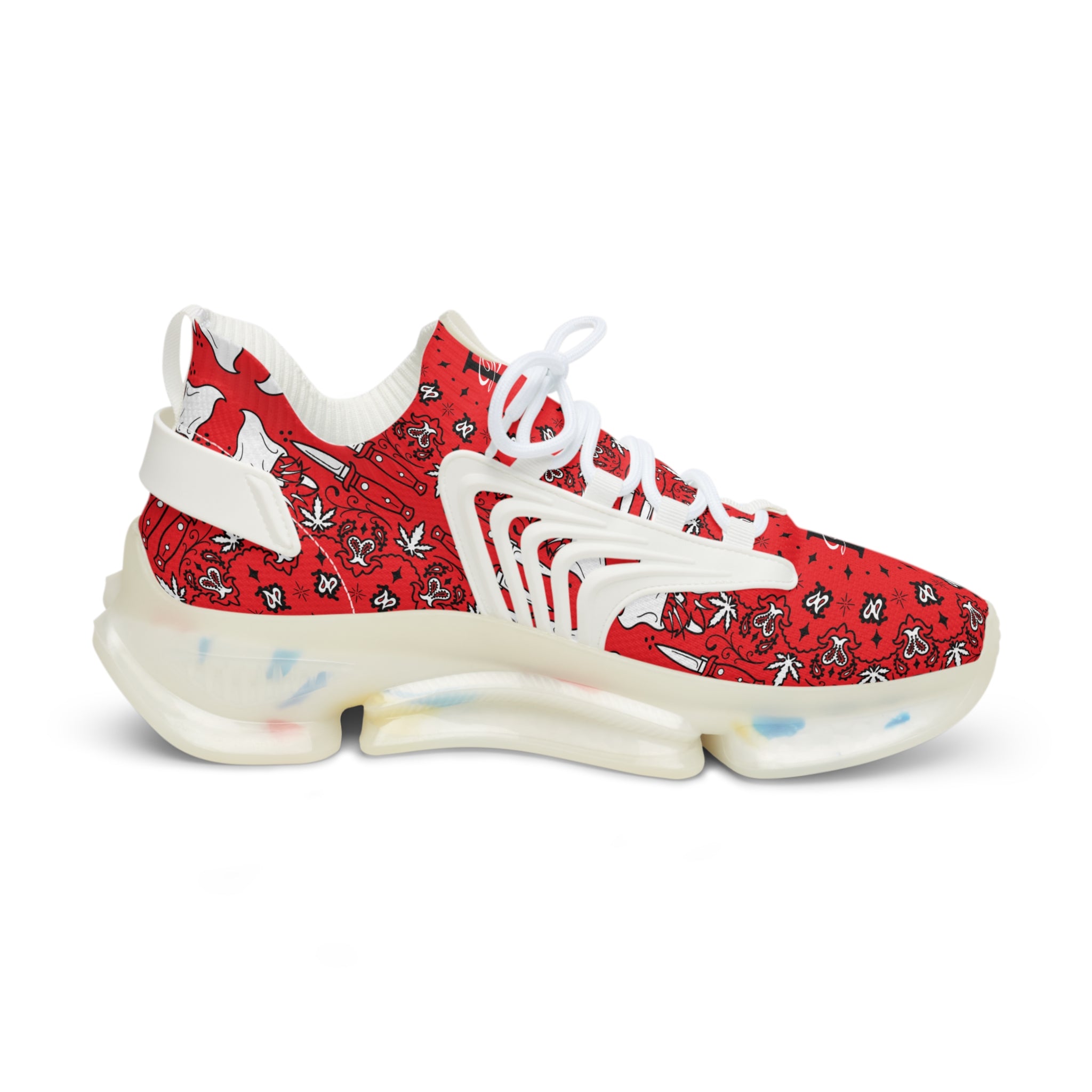 DD Custom Bandana Print Men's Mesh Sneakers AOP