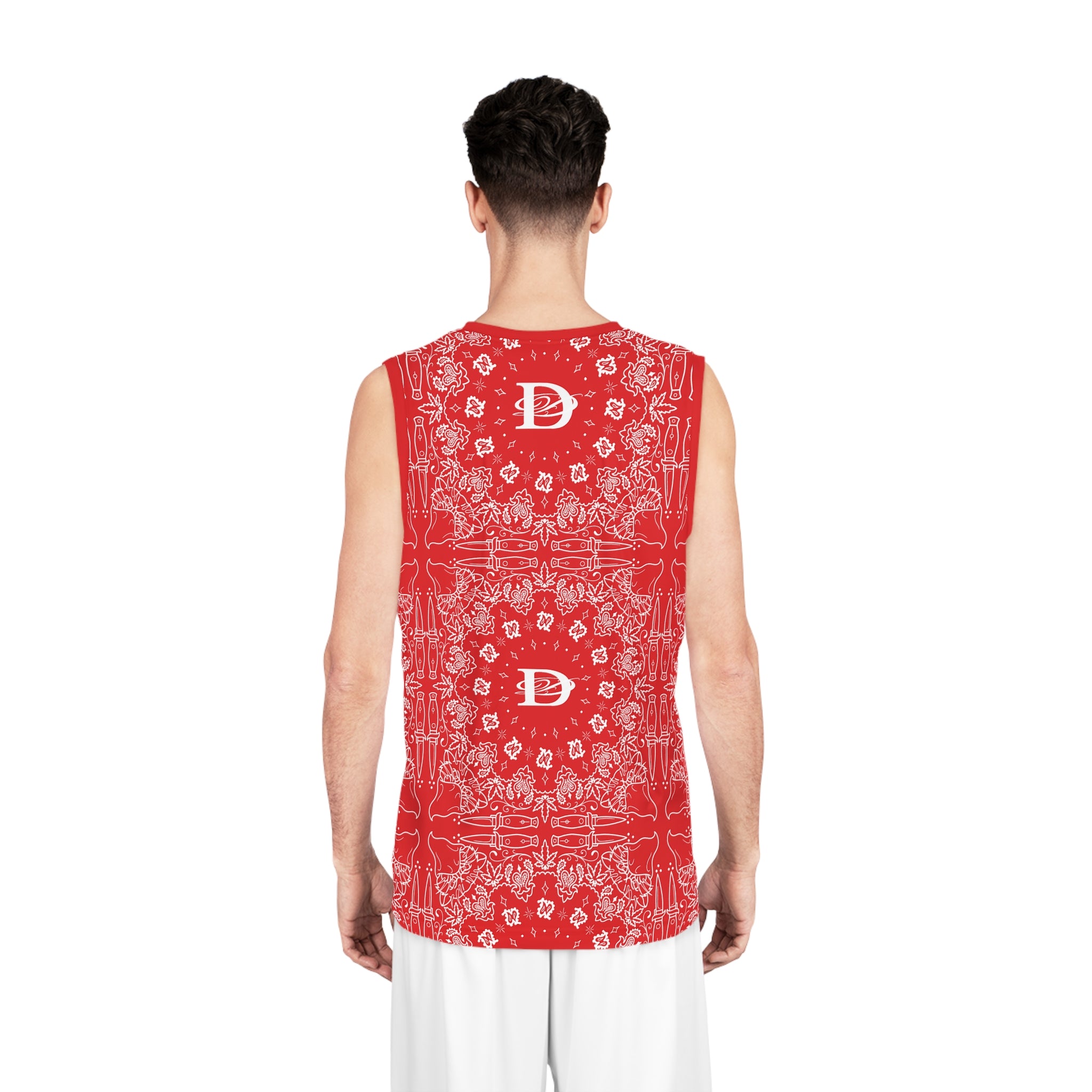 DD Custom Bandana Print Basketball Jersey AOP