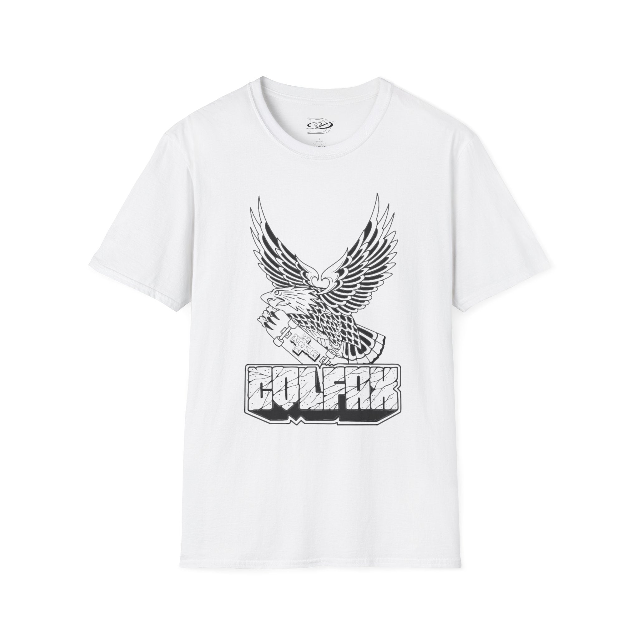 Skating Eagle Grinding on Colfax Unisex Softstyle T-Shirt