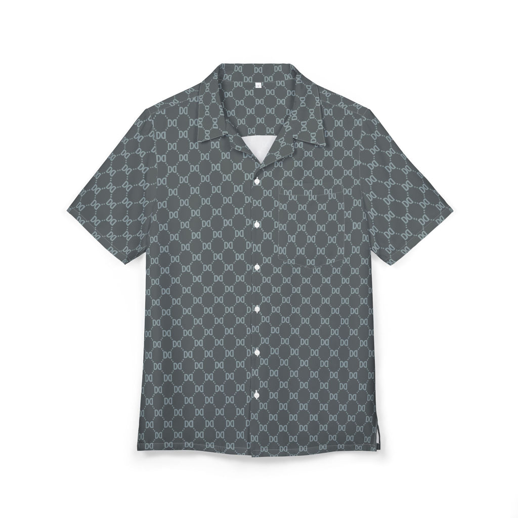 DD Monogram Print Button Up Hawaiian Shirt AOP