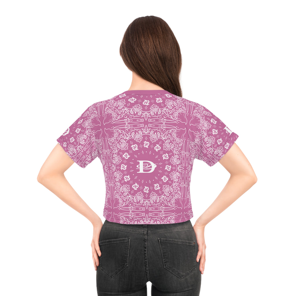 DD Custom Bandana Print Crop Top T-Shirt AOP