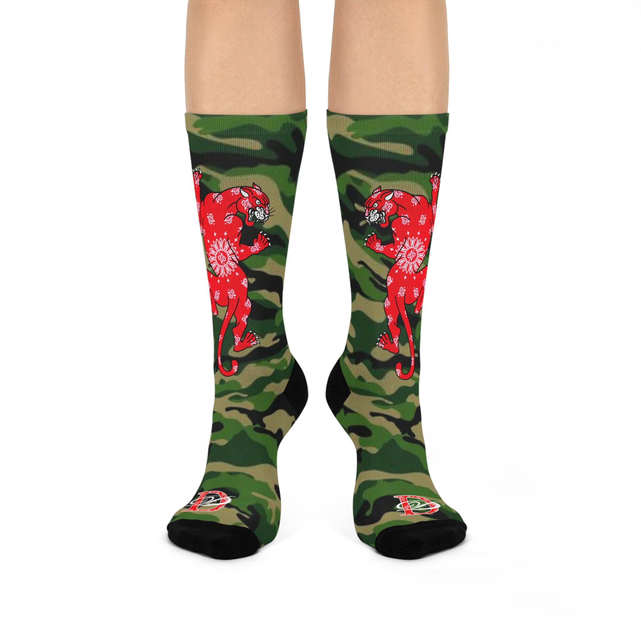DD Climbing Panther Camo Crew Socks AOP